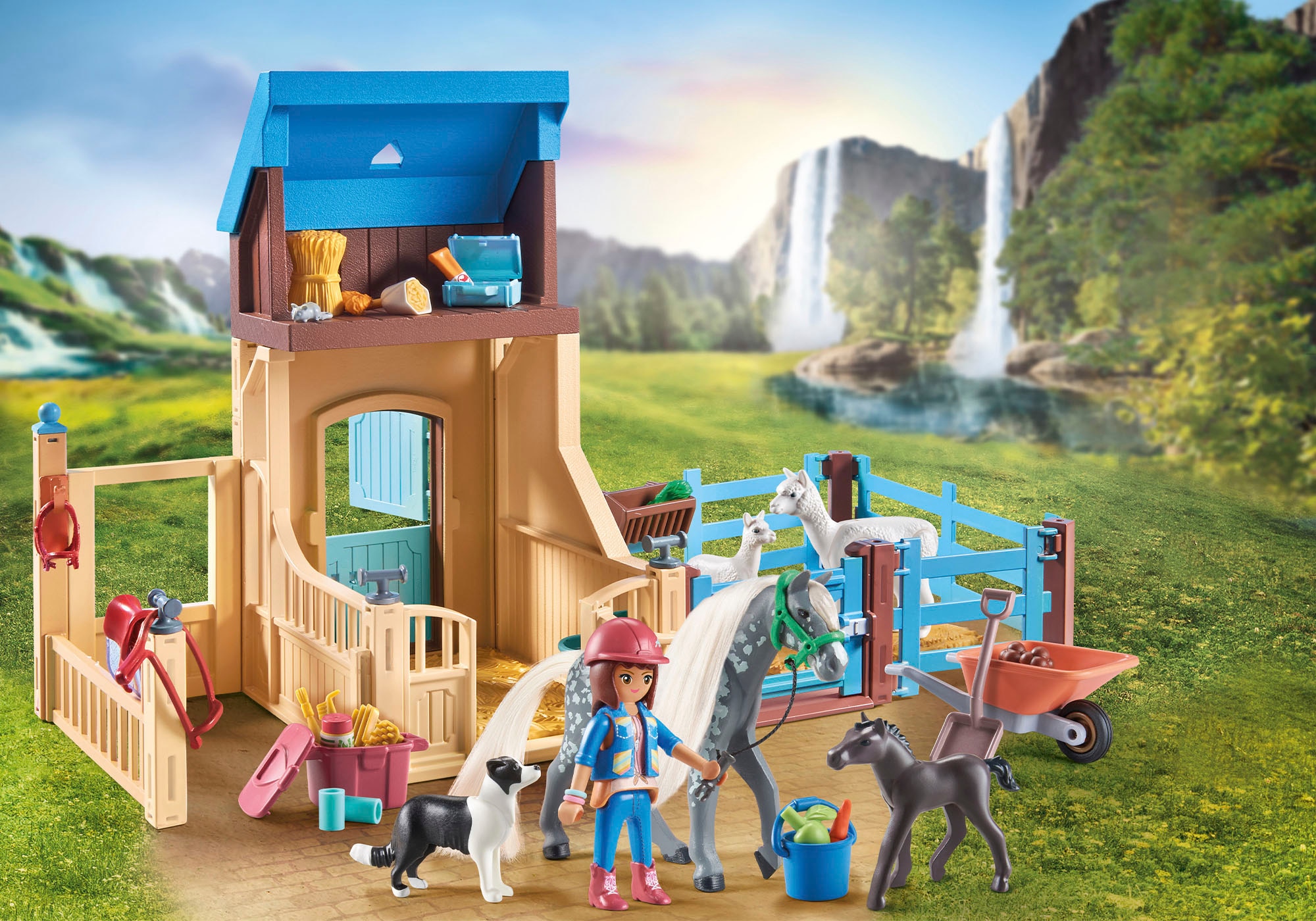 Playmobil® Konstruktions-Spielset »Amelia & Whisper mit Pferdebox (71353), Horses of Waterfall«, (117 St.), teilweise aus recyceltem Material