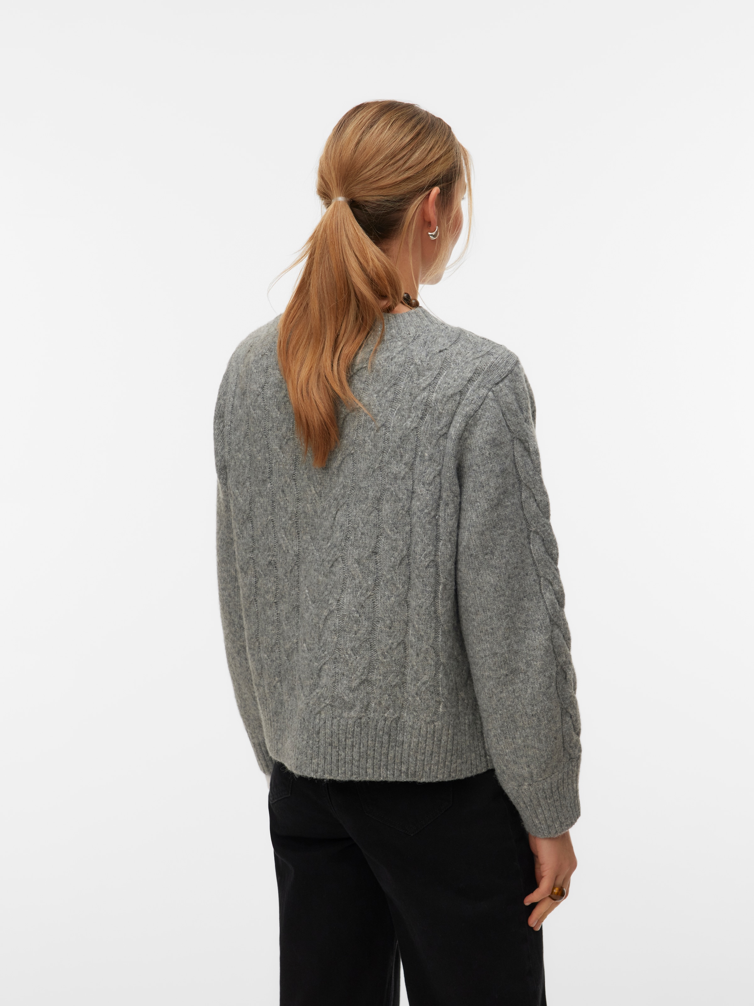 Vero Moda Pull en tricot »VMMARLA LS V-NECK PULLOVER BOO« Materialmix, mit Wollanteil