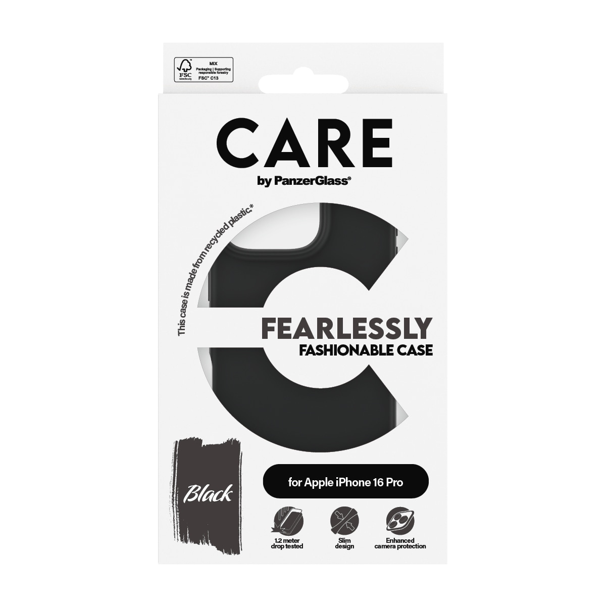 CARE by PanzerGlass Handyhülle »Fearlessly Fashionable Case für Apple iPhone 16 Pro«, Backcover, Schutzhülle, Handyschutzhülle, Case, Schutzcase, stossfest