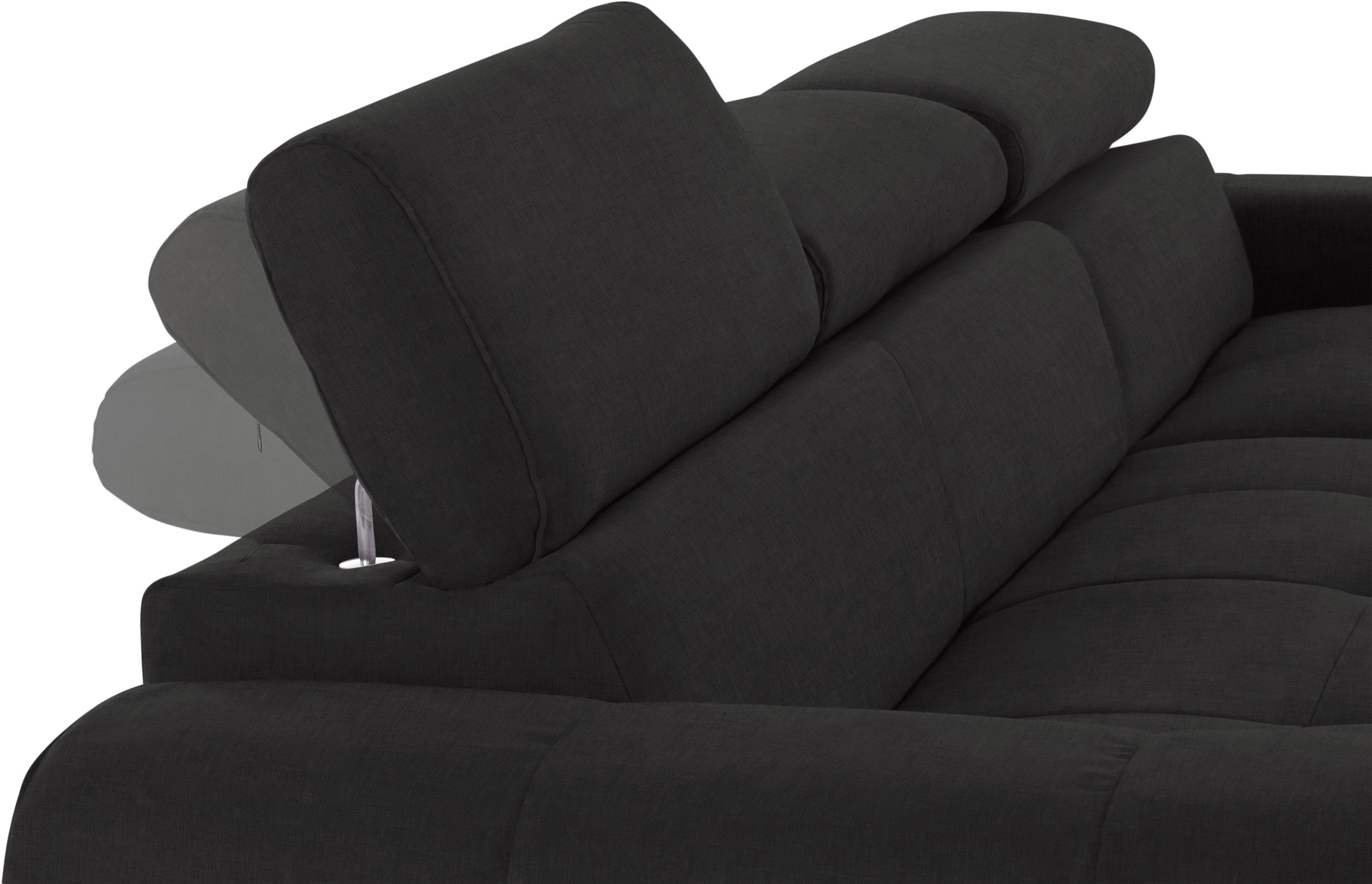 COTTA Ecksofa »Mia L-Form mit 3 Zierkissen«, wahlweise mit Bettfunktion, Bettkasten, Beleuchtung & Wireless-Charger