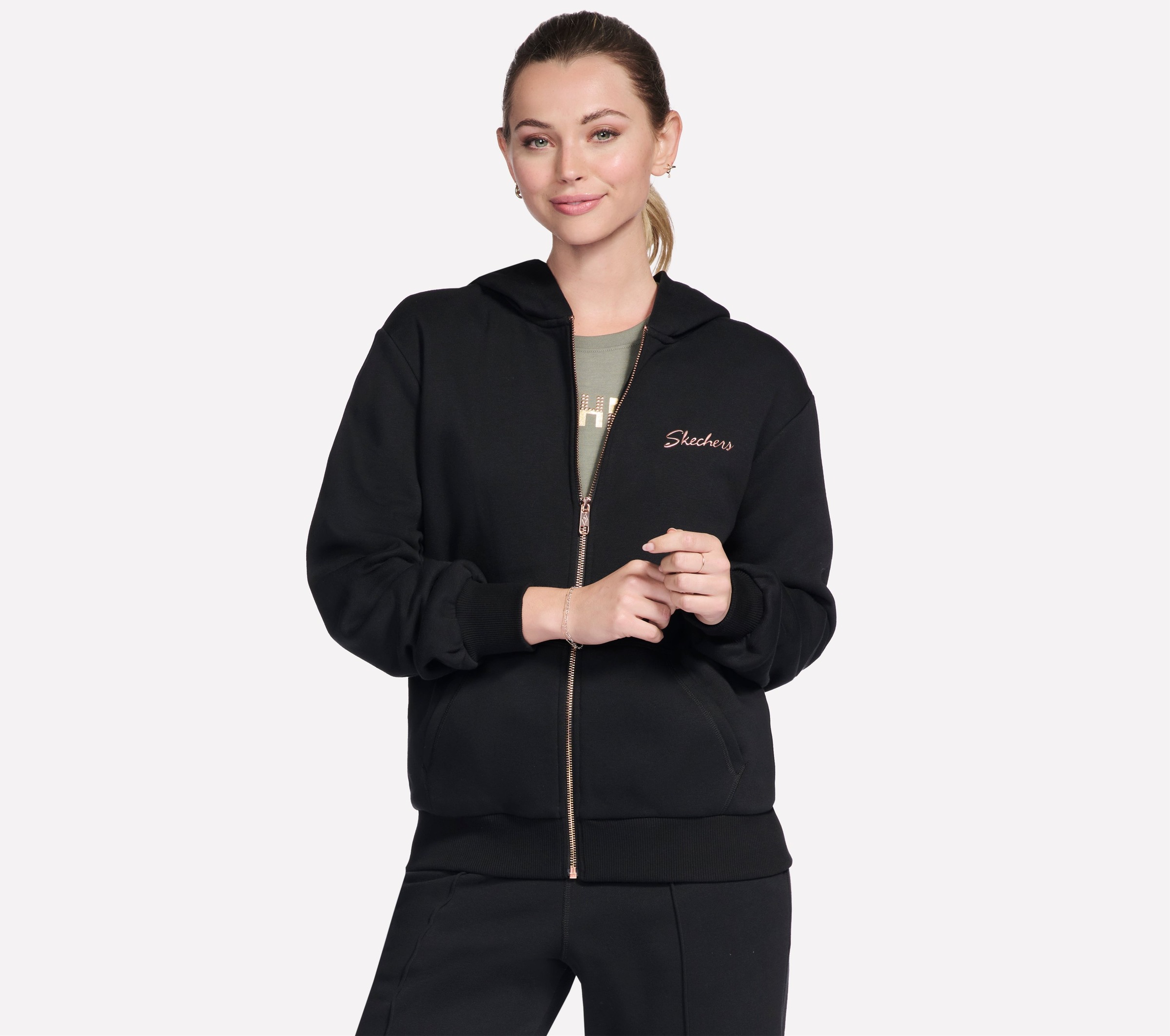 Image of Skechers Trainingsjacke "SKECH-SWEATS SIGNATURE FZ HOODIE" mit Kapuze mit Kapuze, aus Baumwolle und Polyester