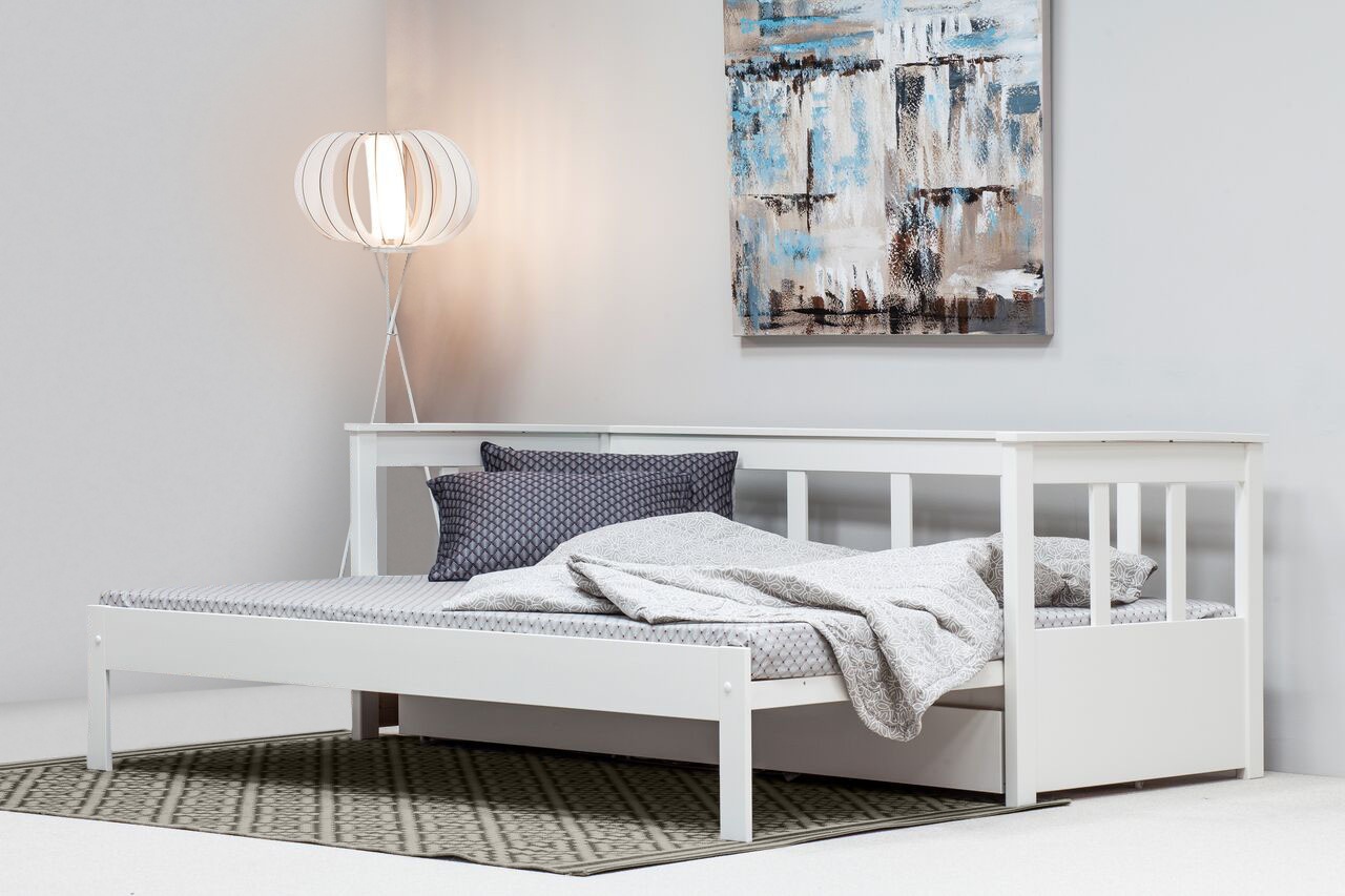 Image of GOODproduct Daybett ""AIRA" Kinderbett, Gästebett, Skandi- Design, Schublade optional" FSC zertifiziertes Massivholz, mit ausziehbarer Liegefläche, ideal fürs Jugend- oder Gästezimmer