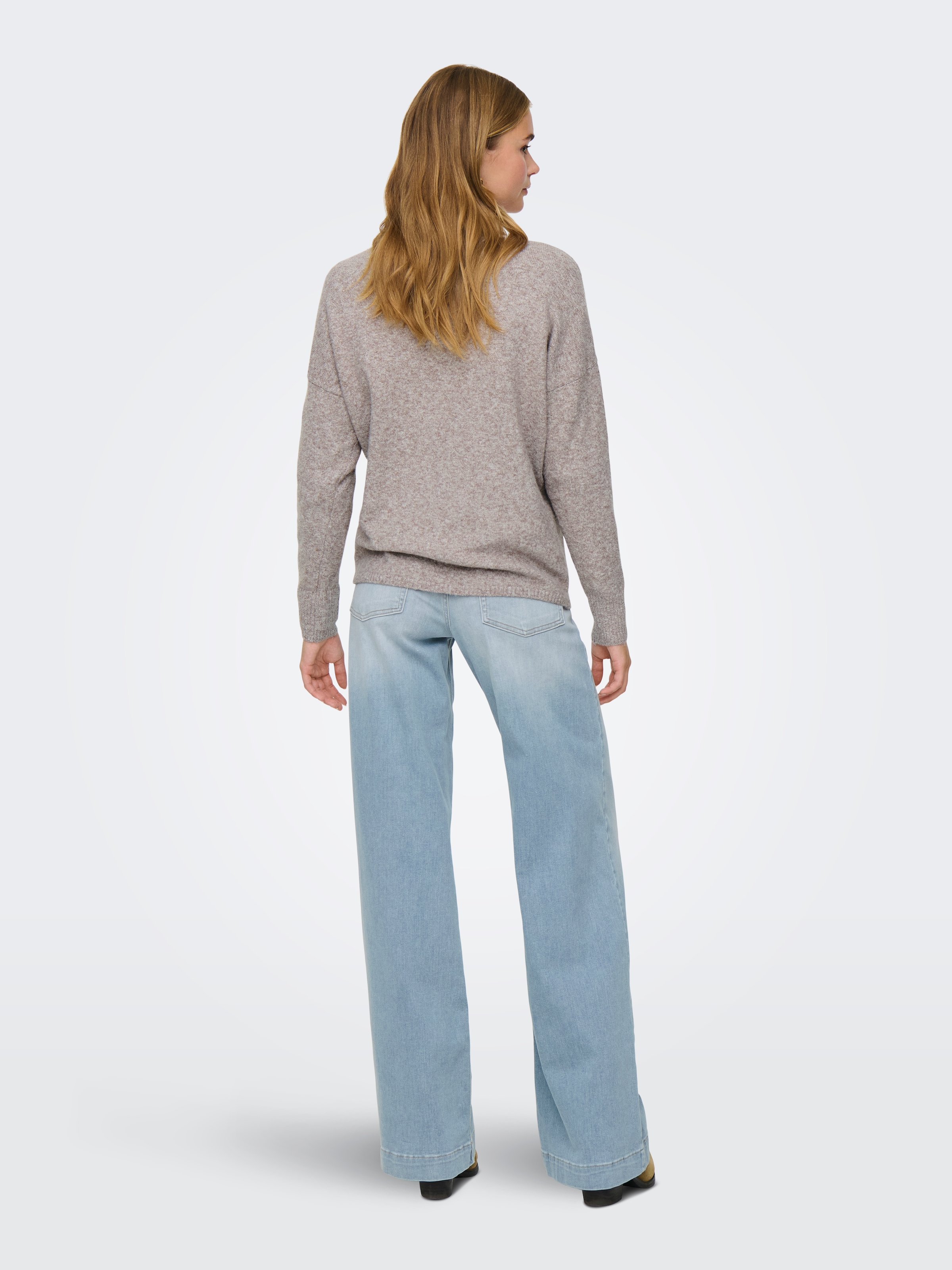 ONLY Pull col V »ONLRICA LIFE L/S V-NECK PULLO KNT NOOS« Materialmix, regular fit
