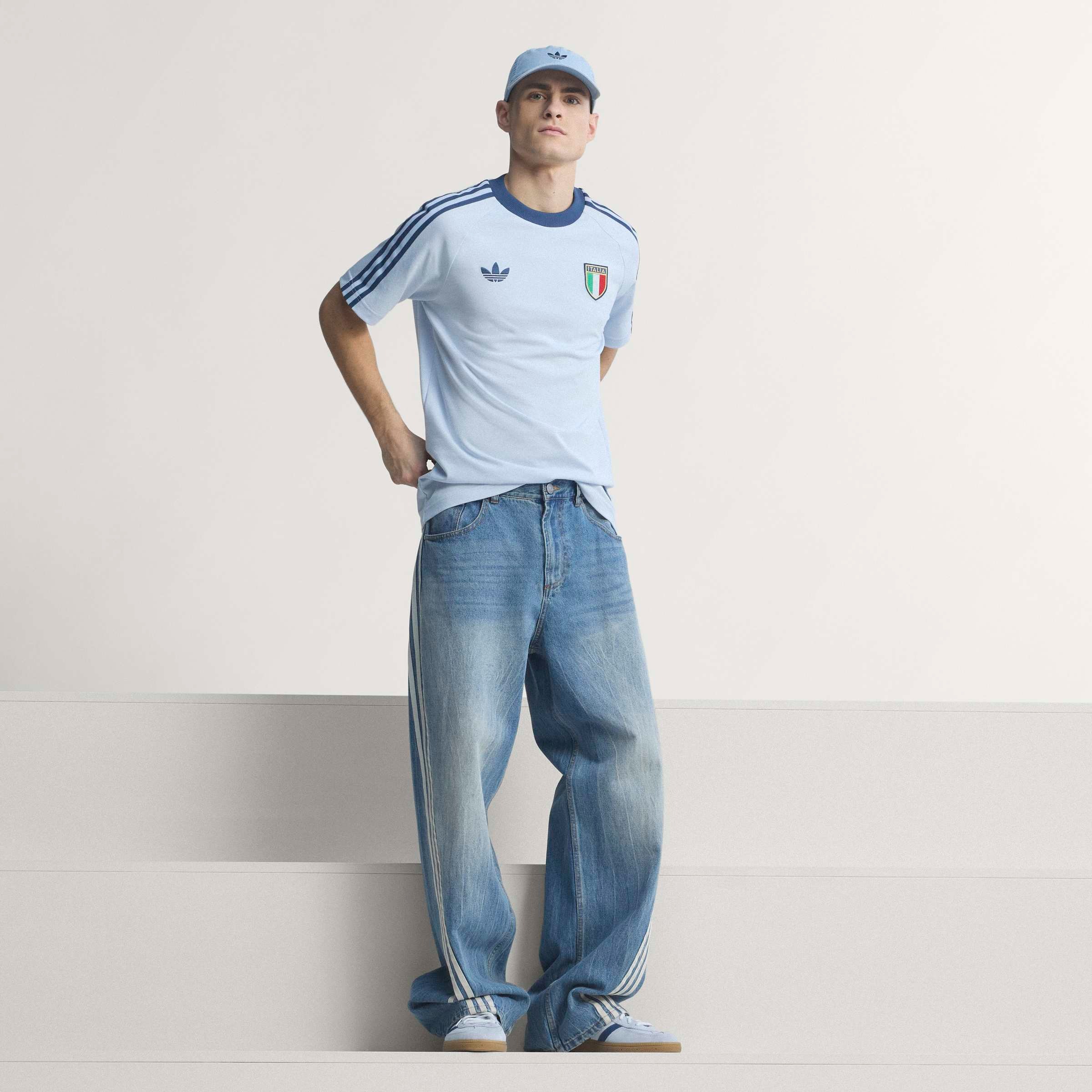 adidas Performance T-shirt »ITALIEN ORIGINALS« style sportif, sans fermeture, en coton