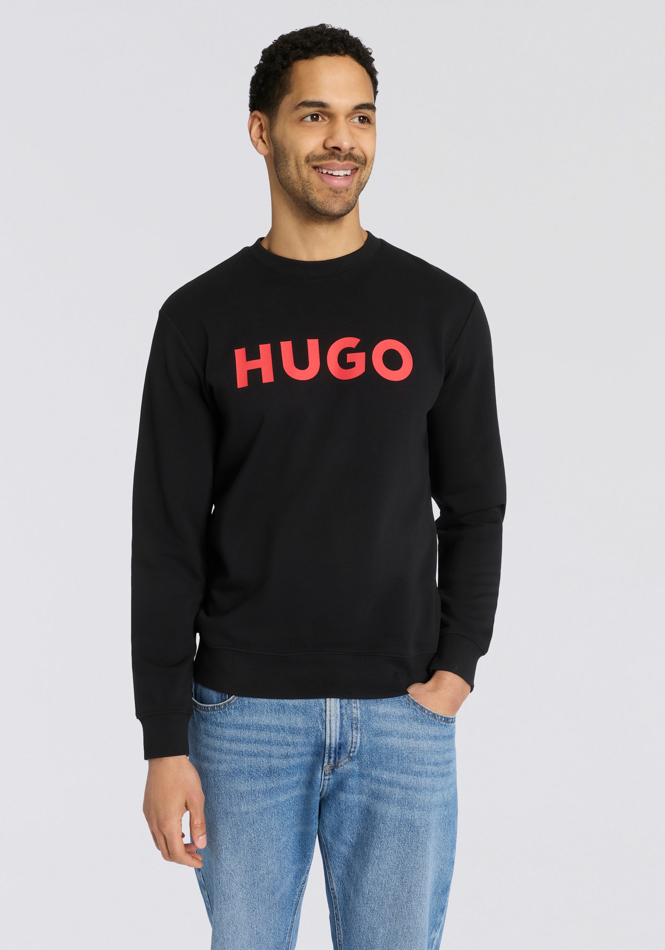 Image of HUGO Sweatshirt "Dem", Rundhalsausschnitt, Regular Fit, HUGO Druck