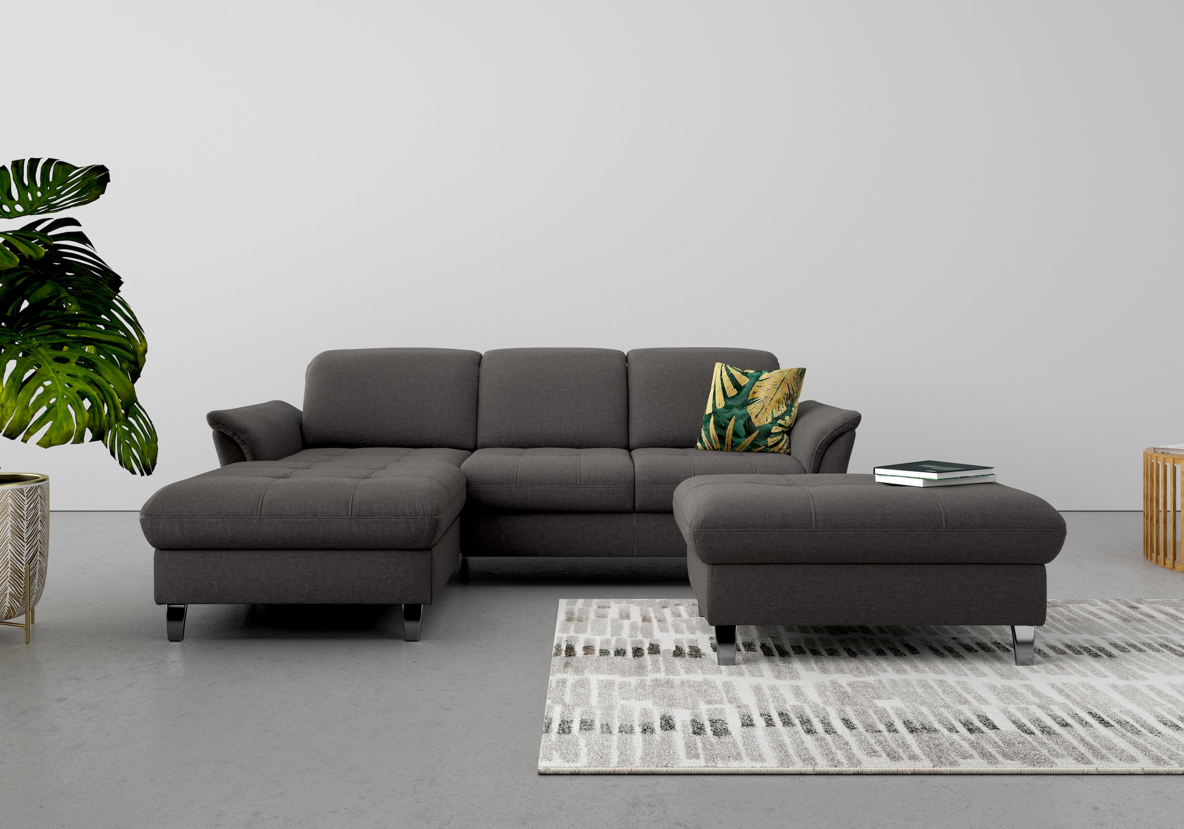 sit&more Ecksofa »Maggiore L-Form« wahlweise mit Kopfteilverstellung, Bettfunktion und Bettkasten