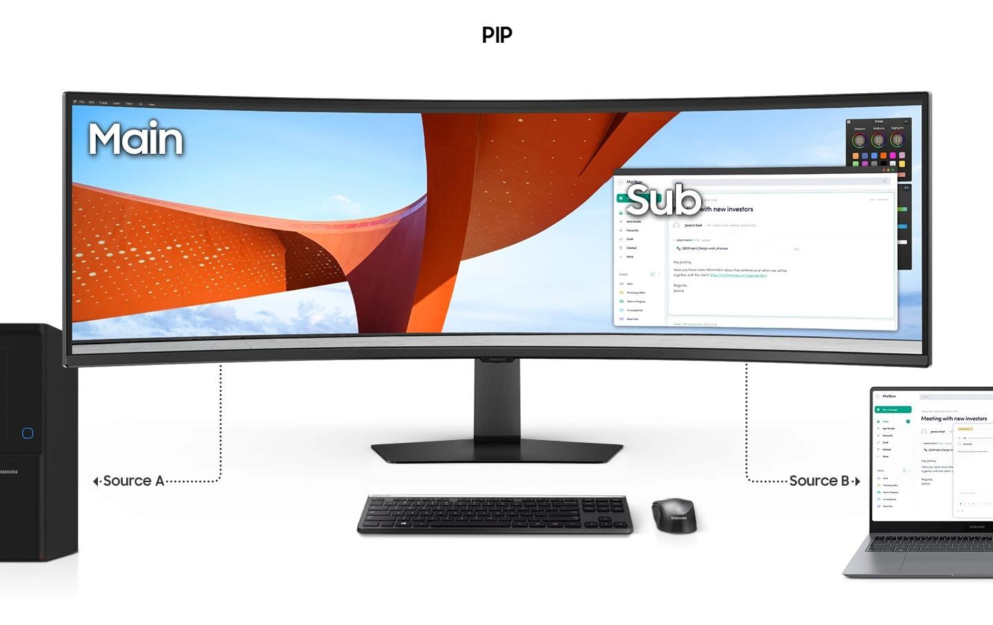 Samsung Moniteur LED incurvé »ViewFinity S95UF« 124 cm/49 ″  5120 x 1440 px 5 Reaktionszeit 120 Hz