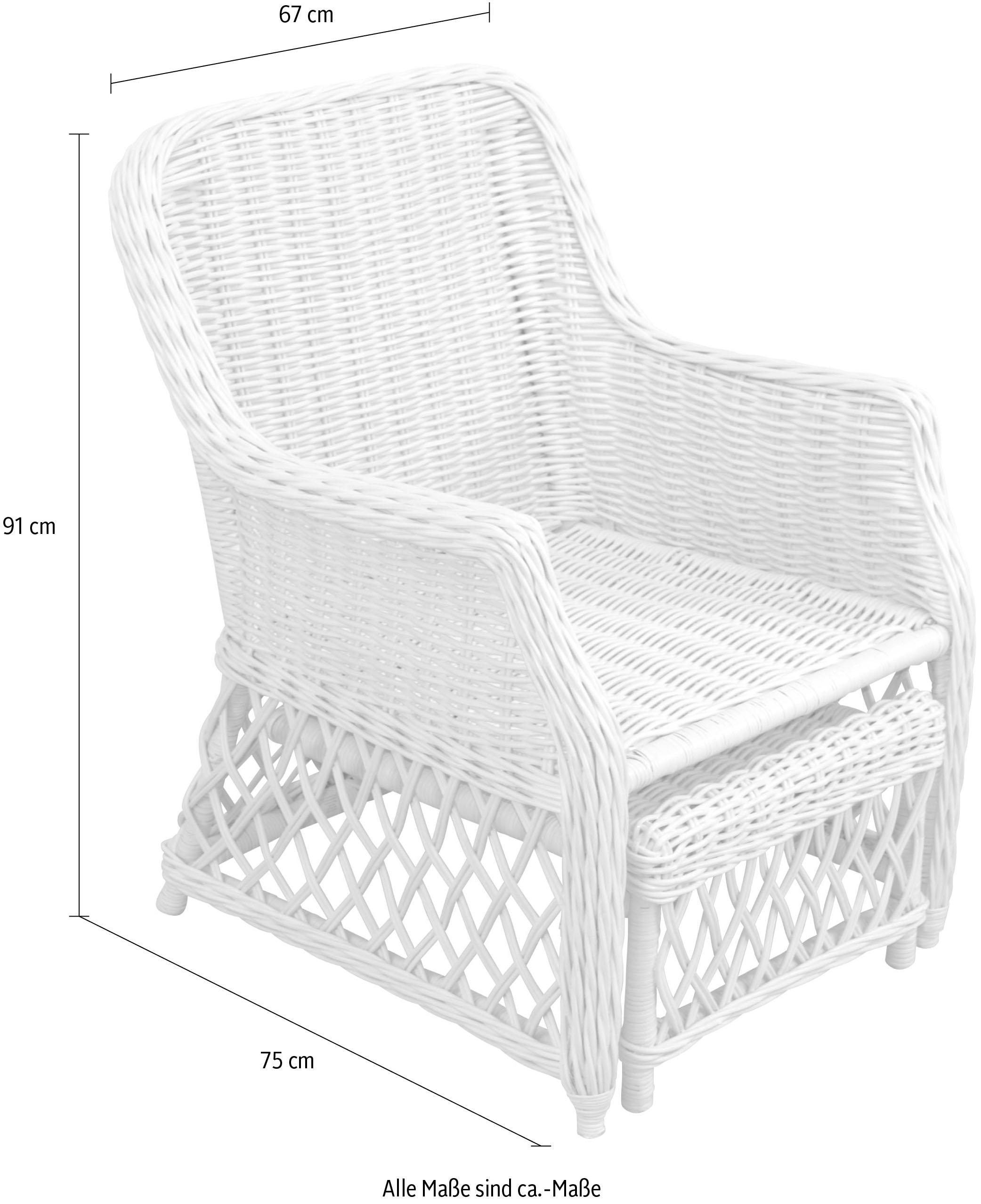 Home affaire Rattanstuhl, Handarbeit, Masse (B/T/H): (67/75/91)