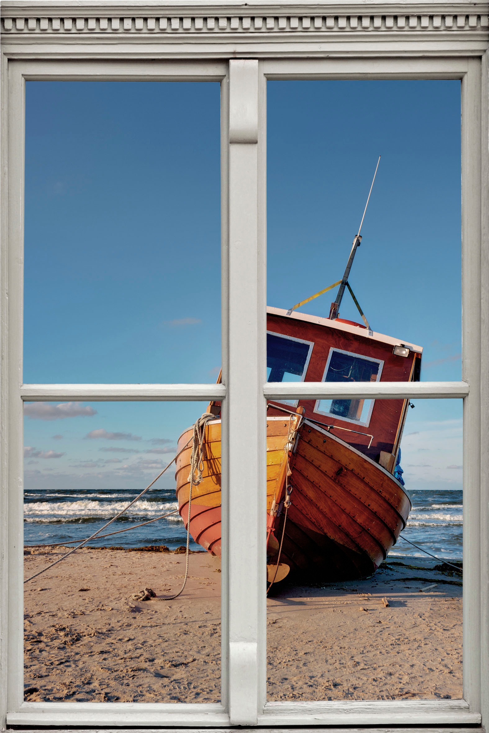Image of queence Wandsticker "Boot" Wandsticker, Wandbild, selbstklebend, 3D, Fenster