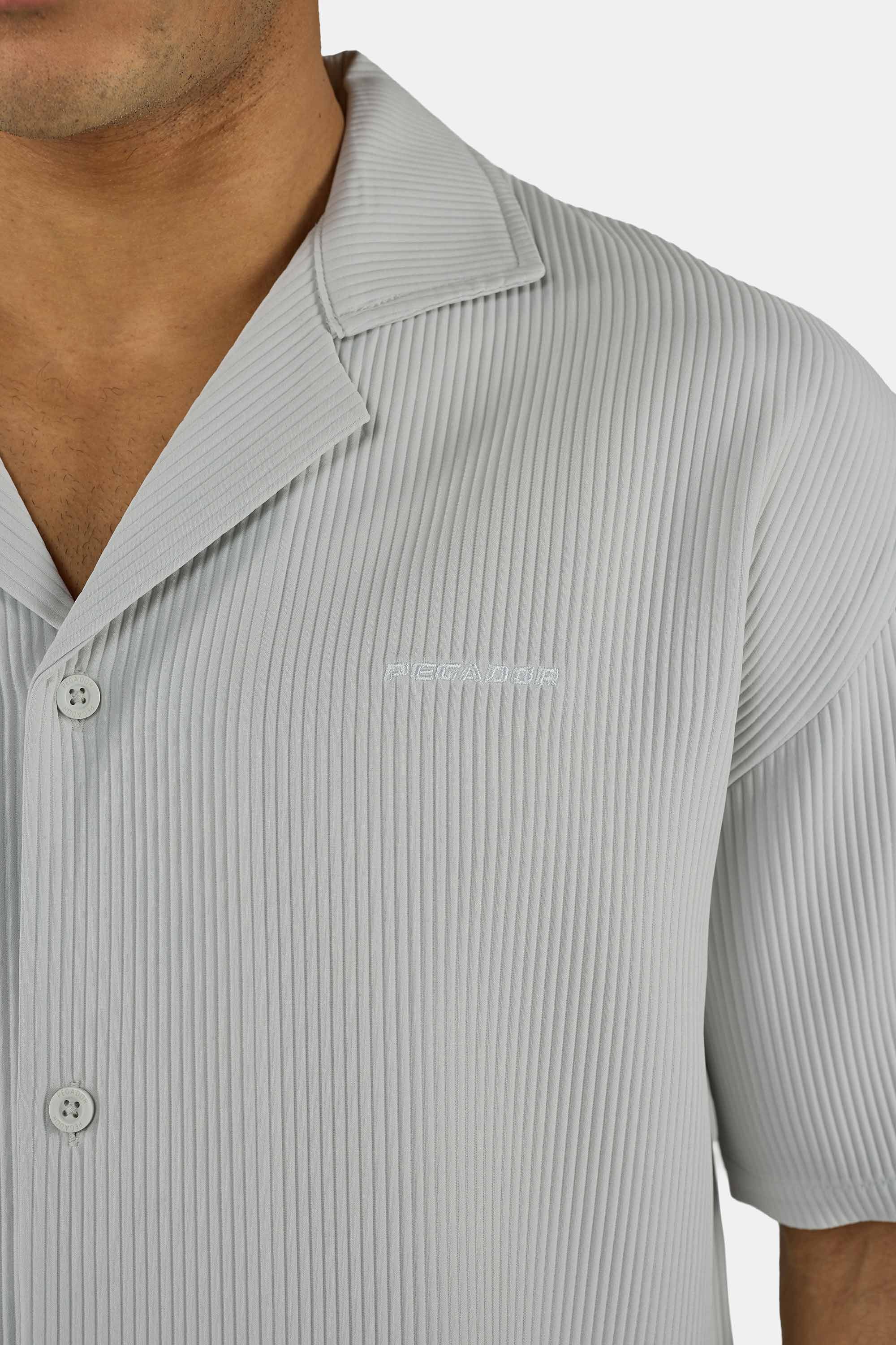 PEGADOR Chemise à manches courtes »TROY PLISSEE SUMMER SHIRT« mélange coton, coupe régulière