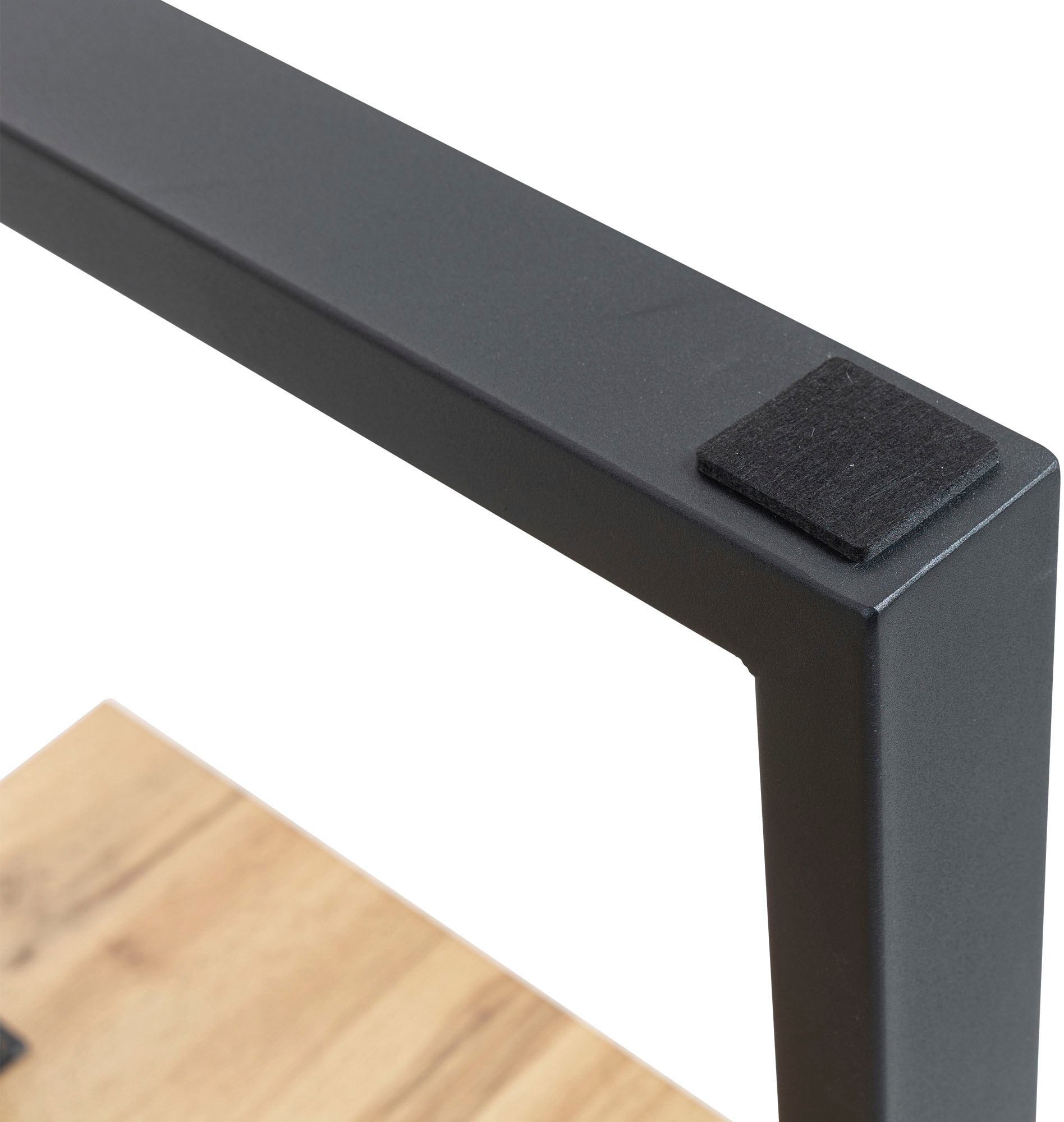 Duo Collection Table en bord d'arbre »Tisch Thea« Structure massive en métal en forme de luge, capacité jusqu'à 100 kg