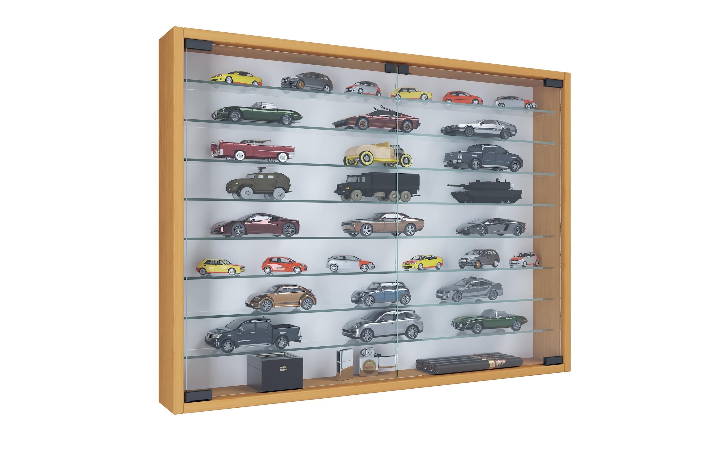 VCM Vitrines »Mandosa XXL 80 x 60 cm« vitrine suspendue avec 8 étagères en verre de sécurité ESG