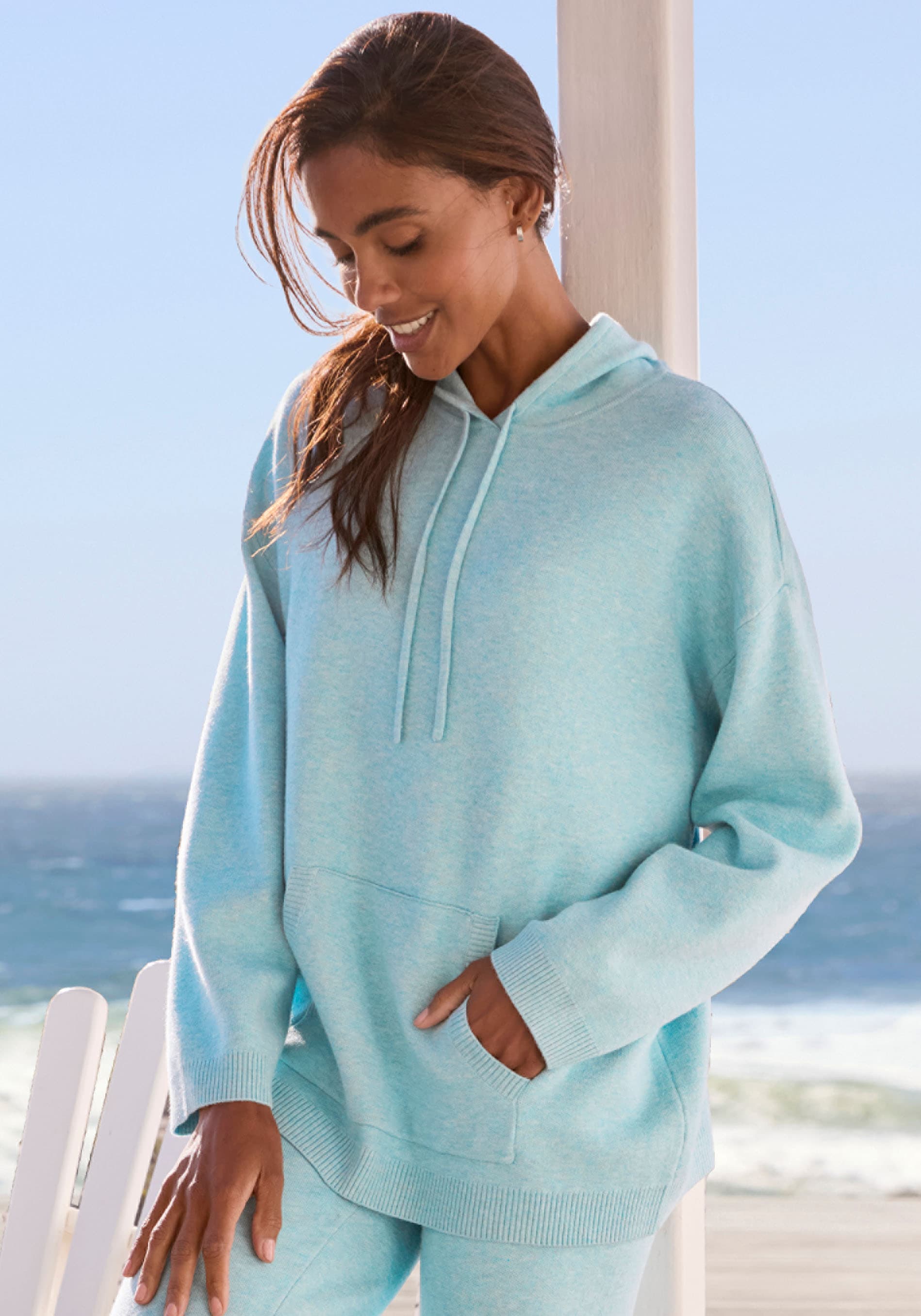 Elbsand Pull à capuche aus hochwertigem Strick, Loungewear