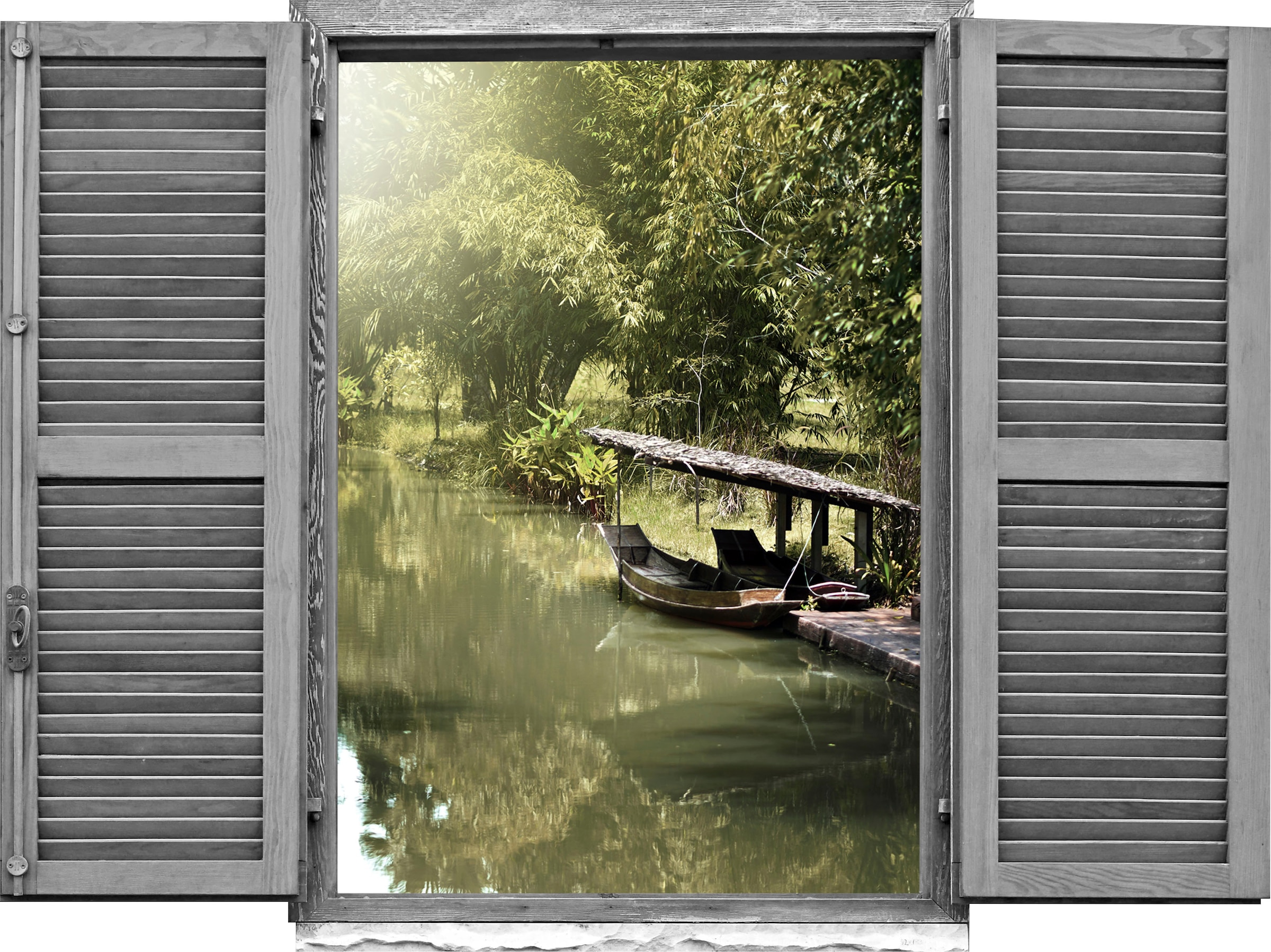 Image of queence Wandtattoo "Asiatischer Dschungel mi" Wandsticker, Wandbild, selbstklebend, 3D, Fenster