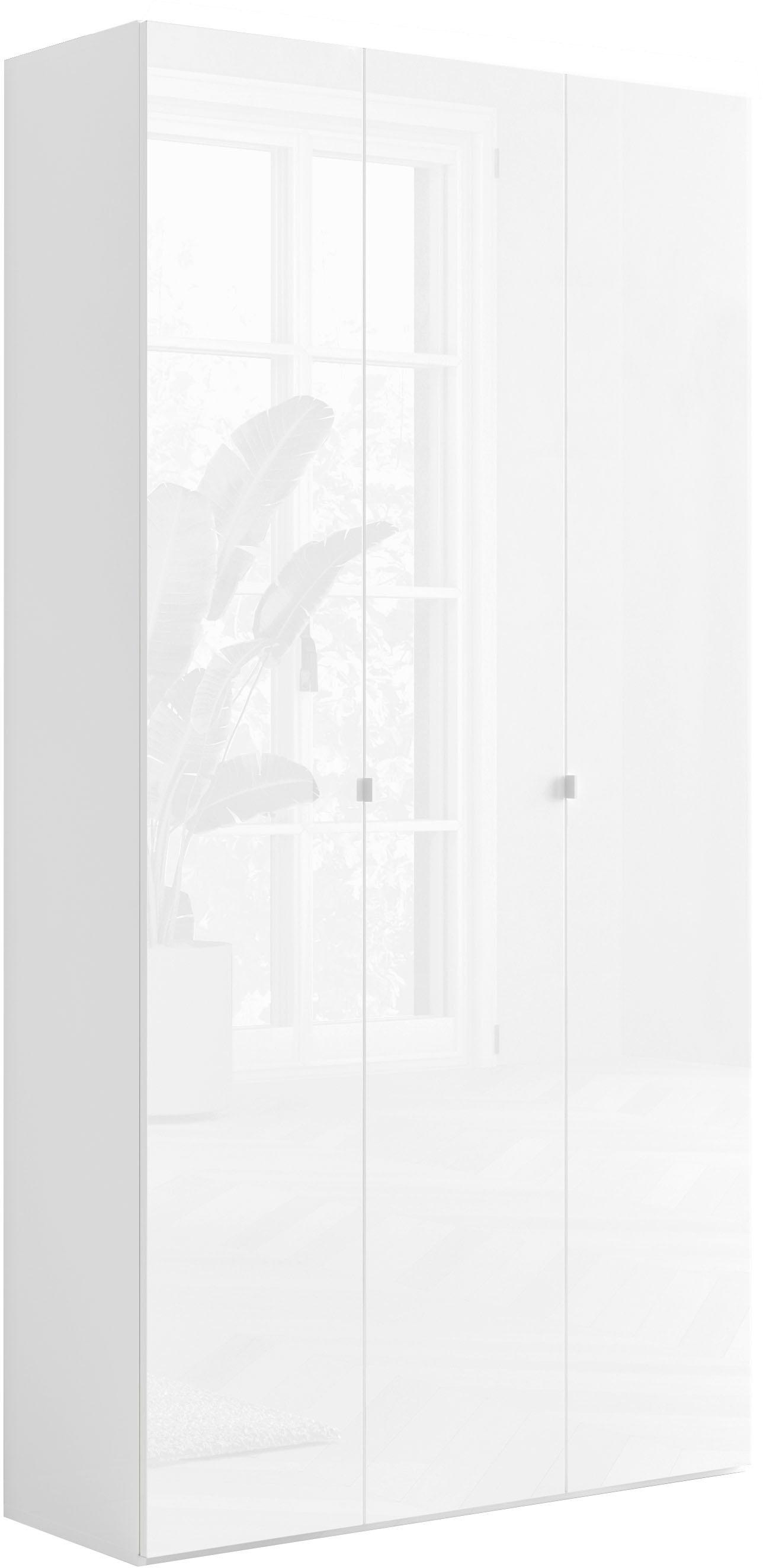 Image of GOODproduct Schuhschrank "SMILE Breite 95 cm, Höhe 184 cm, Schuhregal mit 7 Ebenen," Schuhkommode in Weiss Hochglanz Lack