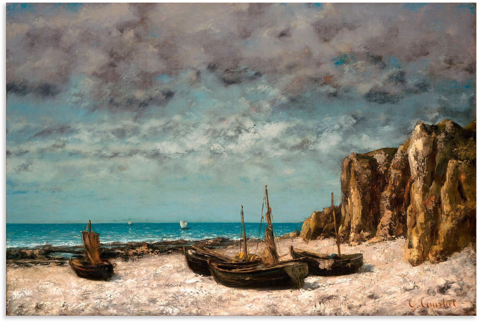 Image of Artland Wandbild »Boote am Strand von Etretat. Um 1872/75«, Bilder von Booten & Schiffen, (1 St.), in vielen Grössen & Produktarten - Alubild, Leinwandbild, Poster, Wandaufkleber bei Ackermann Versand Schweiz