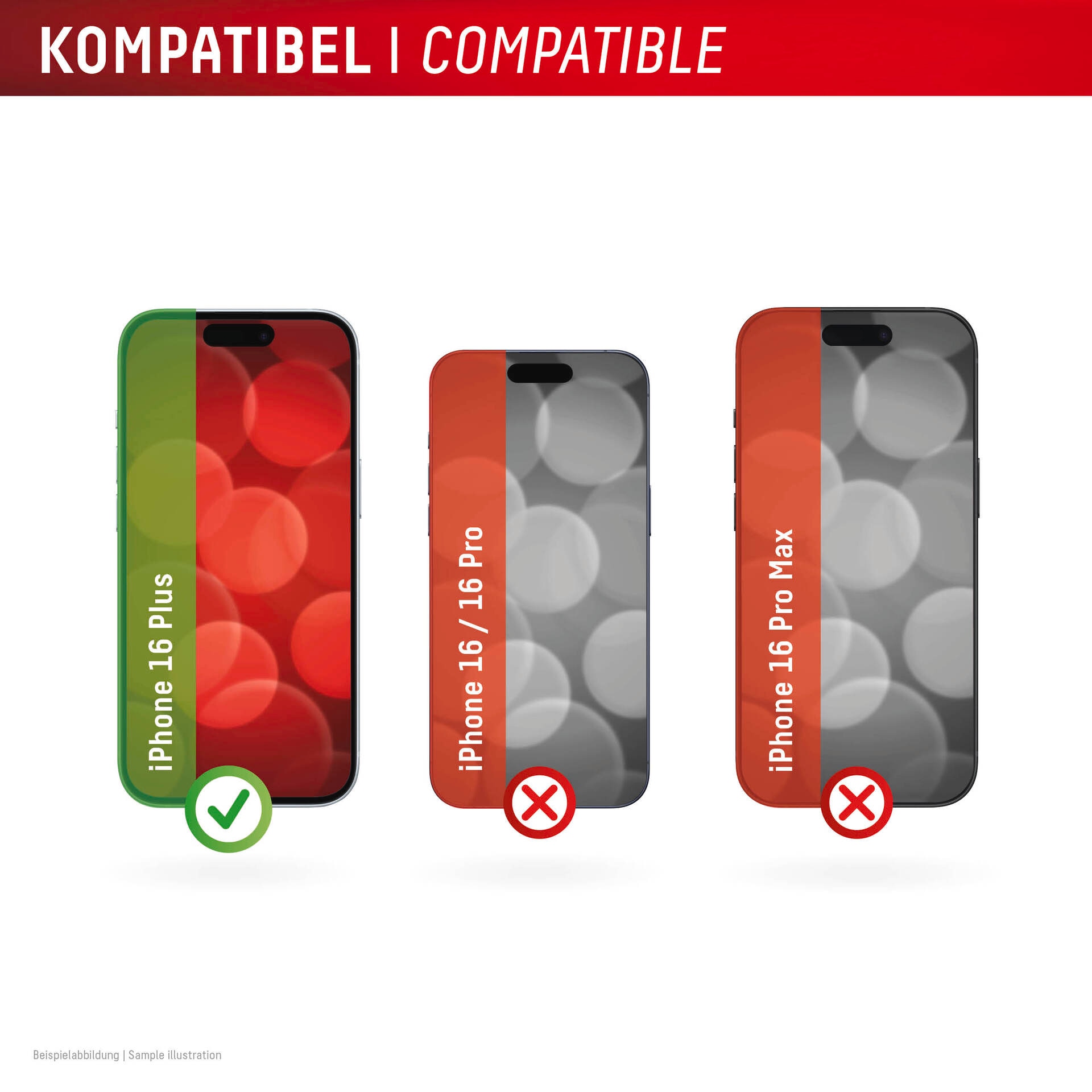 Displex Displayschutzglas »Real Glass Screen Protection + Case«, für Apple iPhone 16 Plus, Displayschutzfolie, Schutzfolie, Bildschirmschutz, kratz- & stossfest