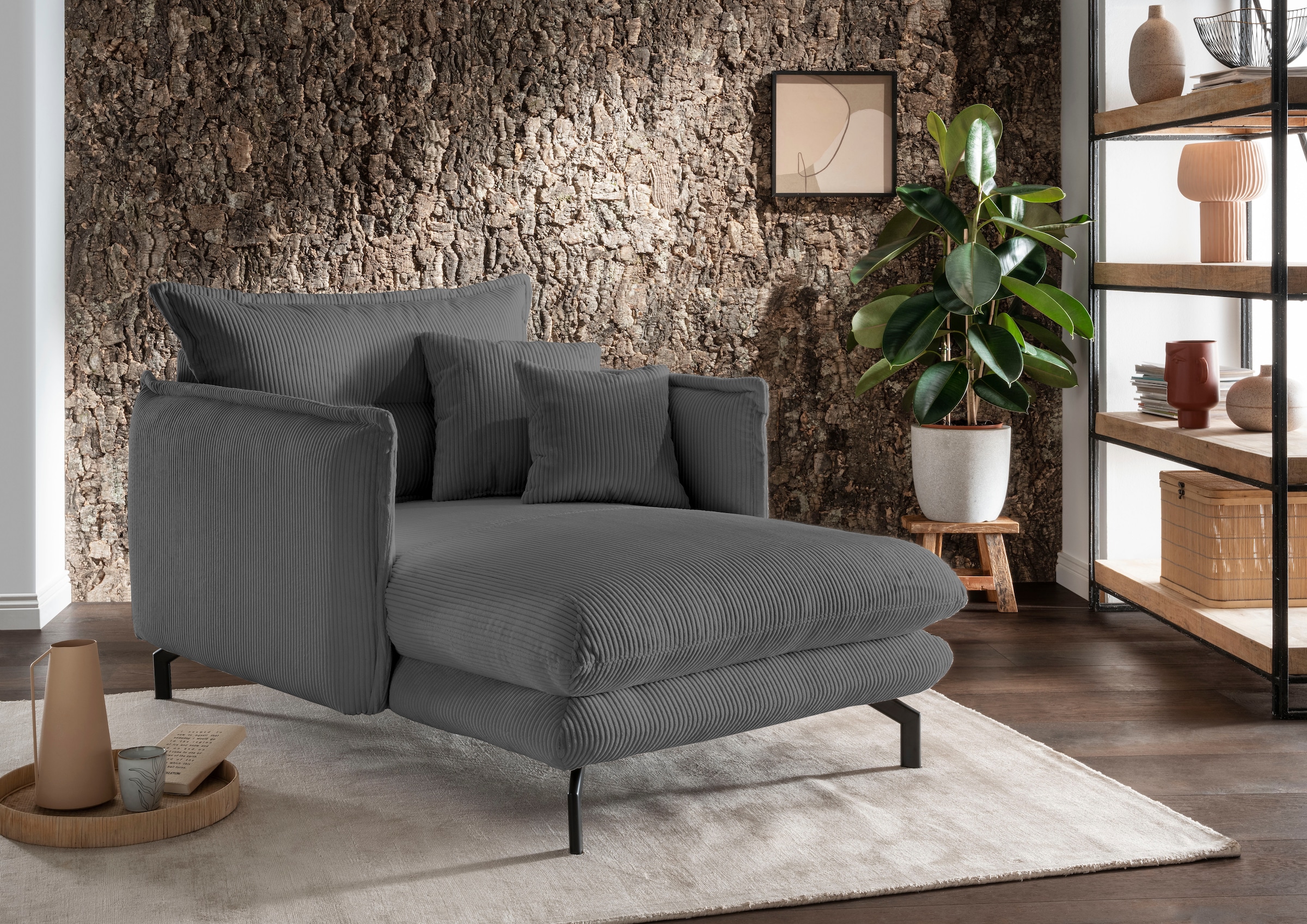 Home affaire Loveseat »LAVA Mega Ohrenbacken Sessel, modern & elegant, aktuelle Kissenoptik«