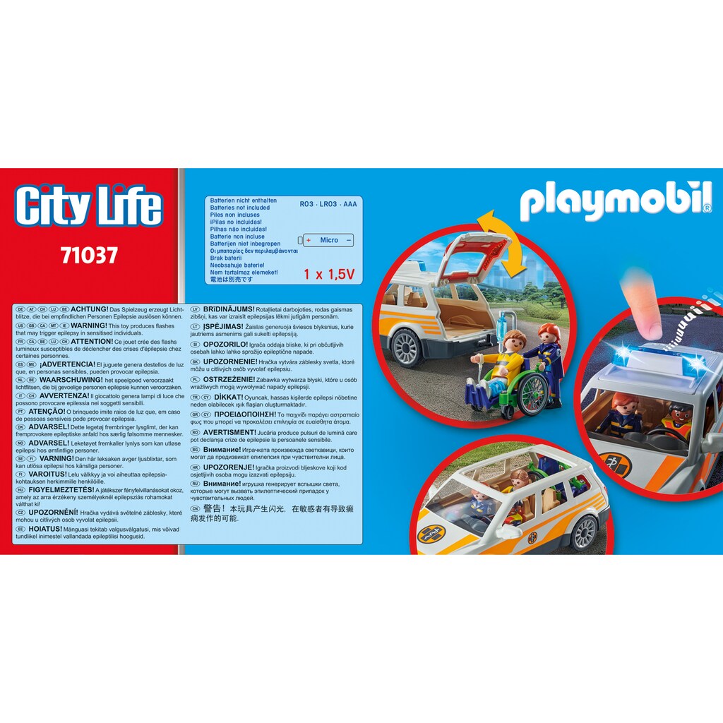 Playmobil® Konstruktions-Spielset »Notarzt-PKW (71037), City Life«, (44 St.)