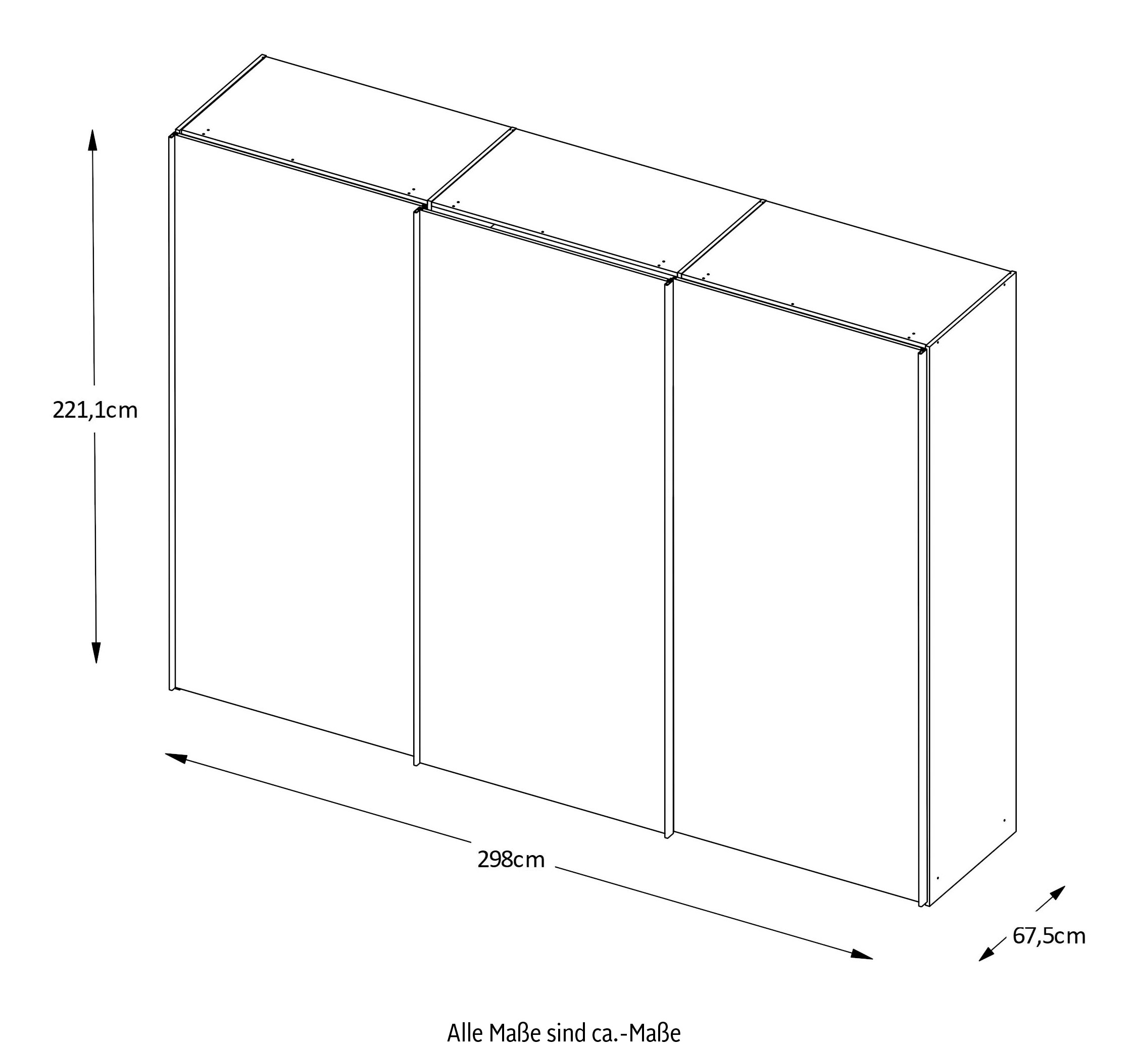 STAUD Schwebetürenschrank »Sinfonie Plus, edles Design in hochwertiger Qualität, Made in Germany«, Mit vier verschiedenen Ausstattungsvarianten