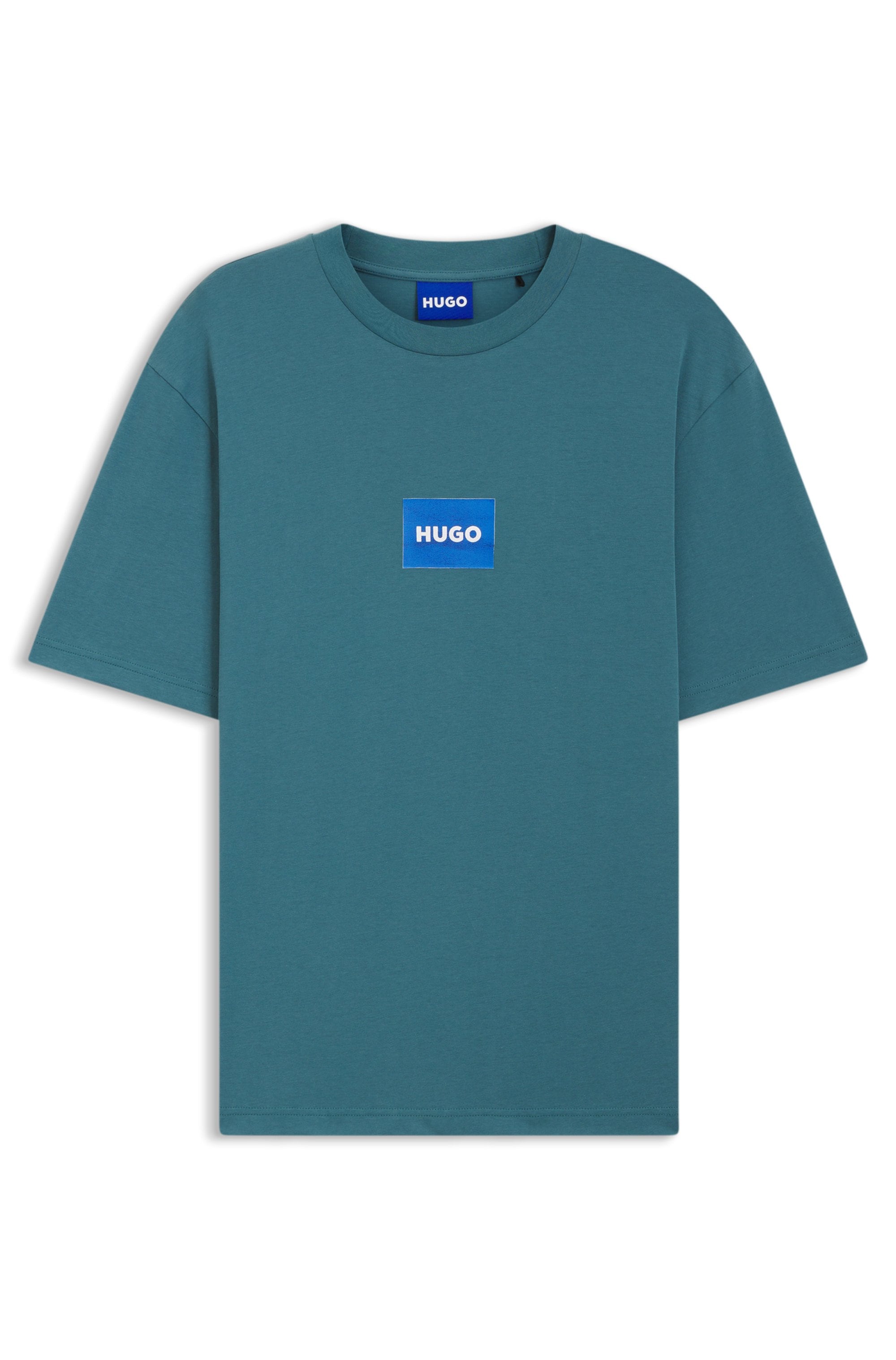 HUGO Blue T-Shirt Regular Fit, Kurzarm, Hugo-Print