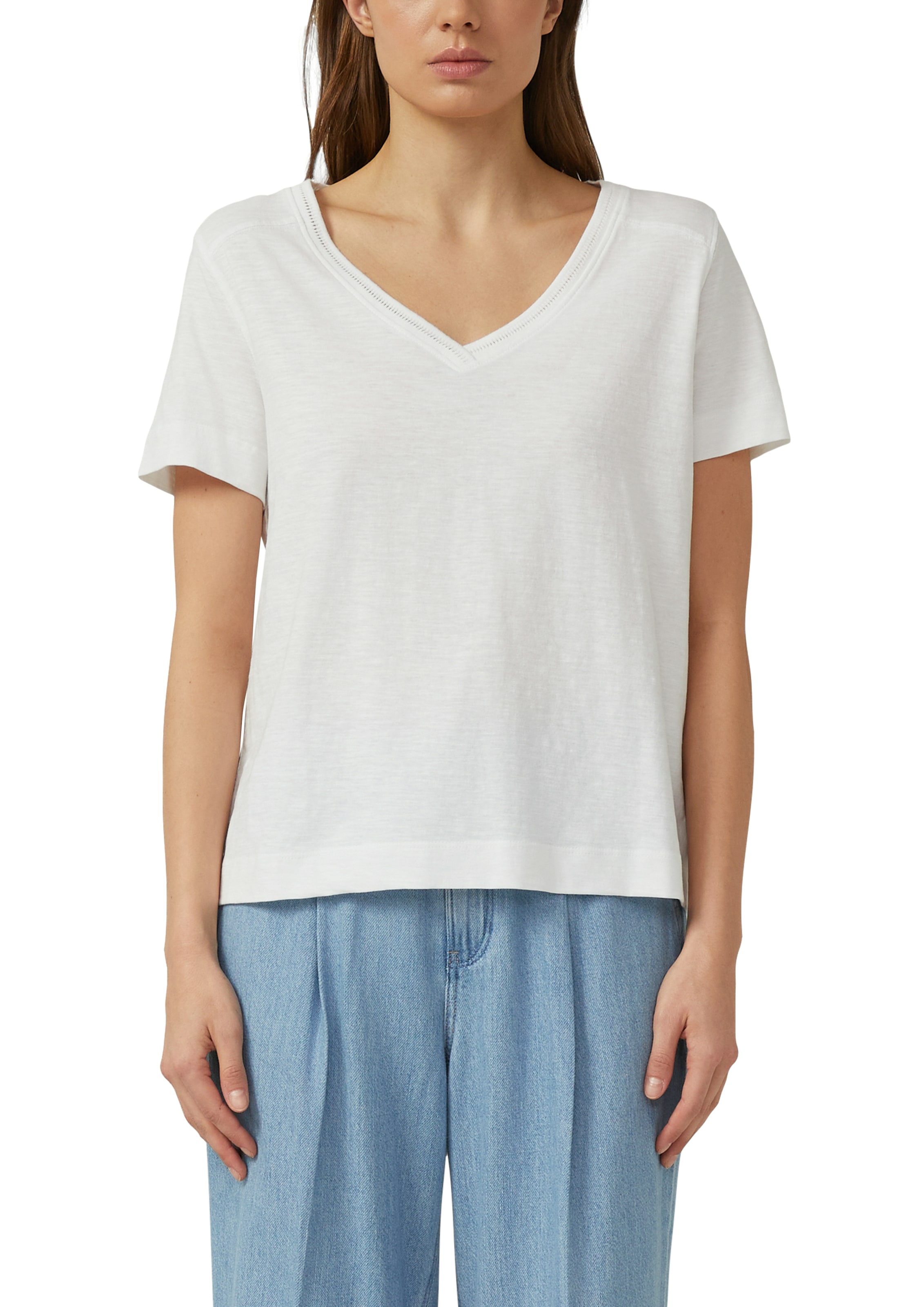 Image of s.Oliver T-Shirt V-Ausschnitt mit Rippblende