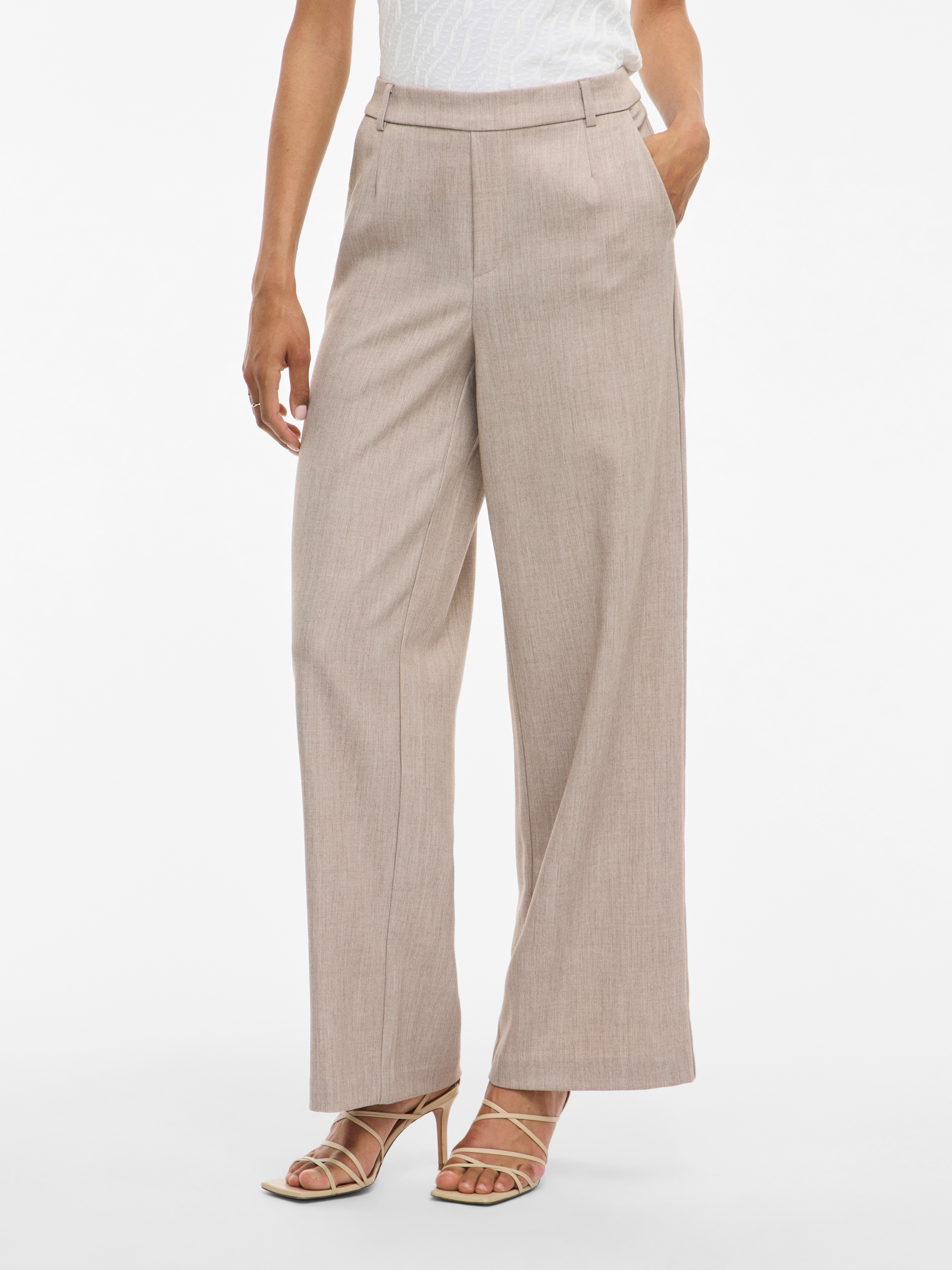 Image of Vila Anzughose "VIVARONE HW WIDE PANT - NOOS" Materialmix, slim fit