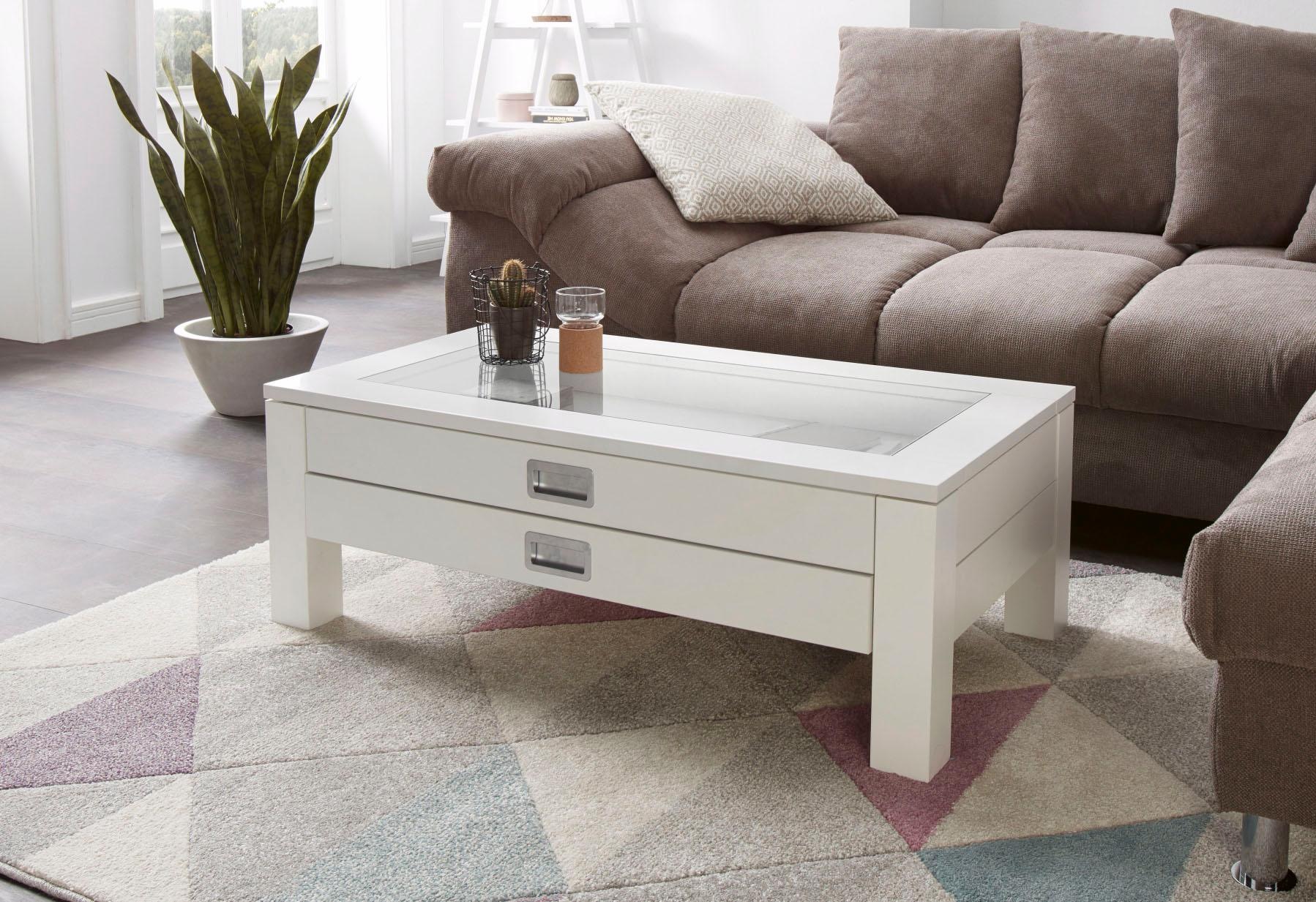 Image of RAUM.ID Couchtisch, mit Glaseinsatz und 2 Schubkästen bei Ackermann Versand Schweiz