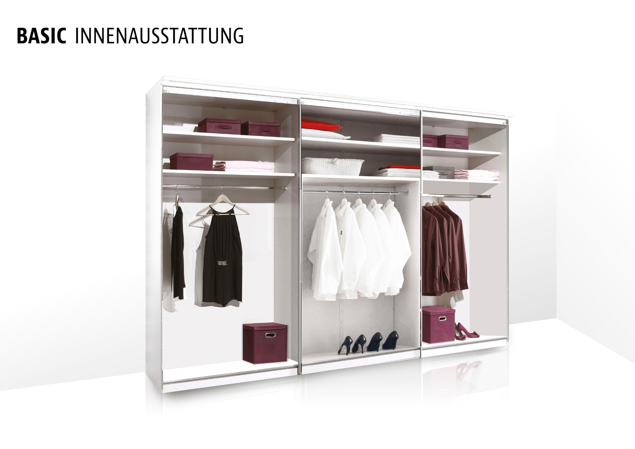 STAUD Schwebetürenschrank »Sinfonie Plus, edles Design in hochwertiger Qualität, Made in Germany«, Mit vier verschiedenen Ausstattungsvarianten