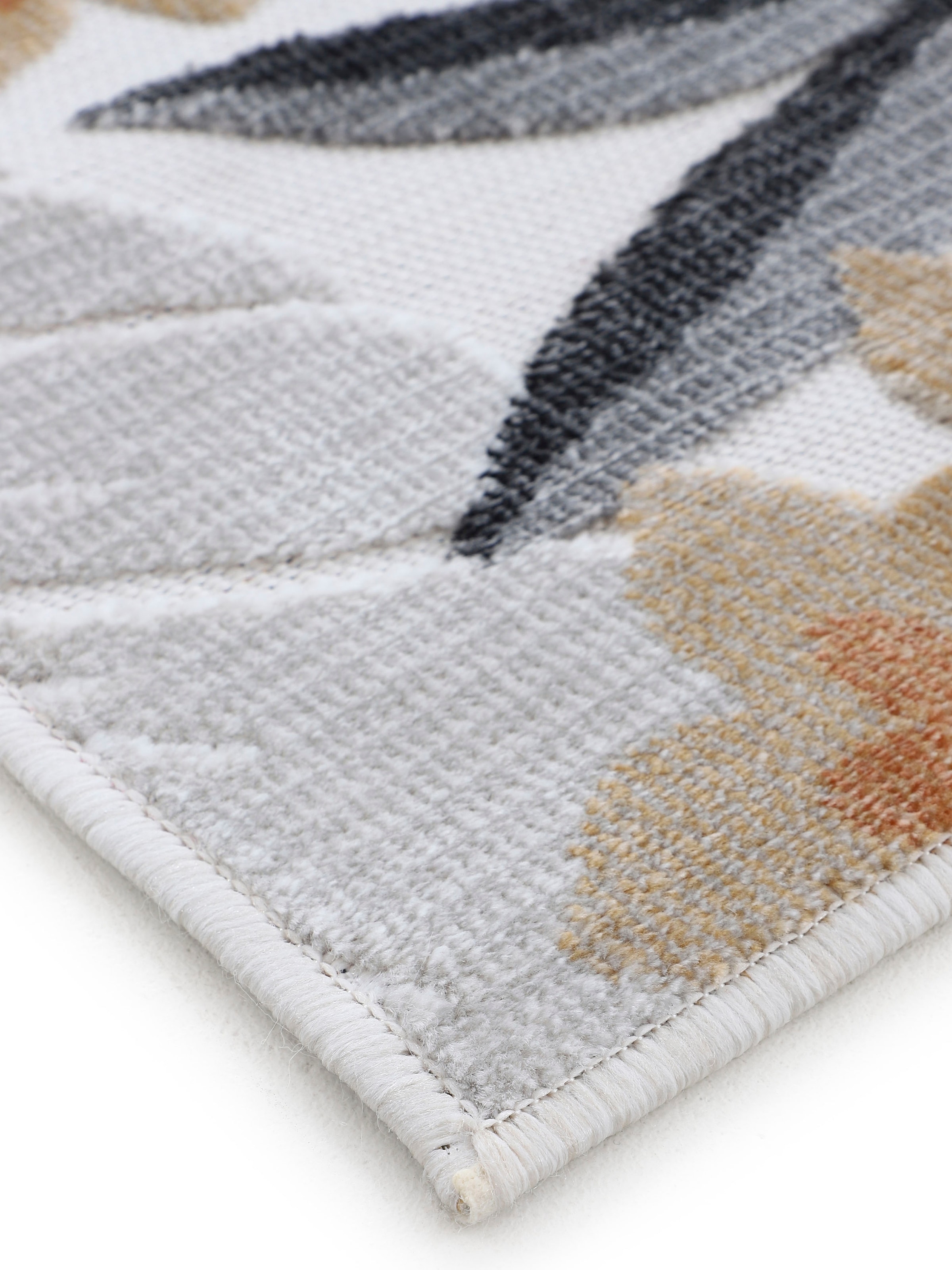 carpetfine Teppich »Deja 102« rechteckig 4 mm Höhe robustes Flachgewebe, Floral Palmenblätter, In- und Outdoor, Läufer