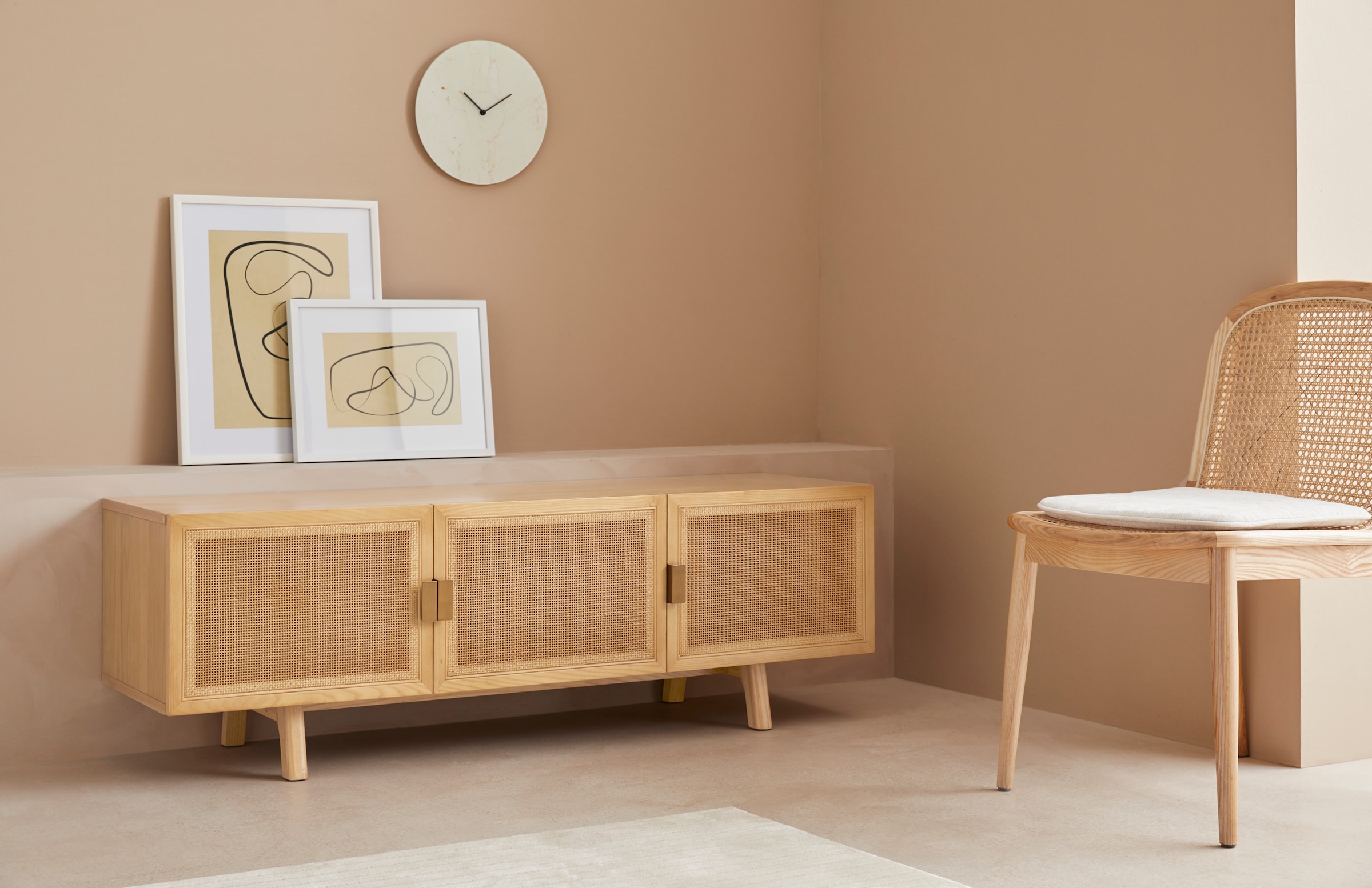 Image of LeGer Home by Lena Gercke Lowboard "Lina" TOPSELLER Sideboard, aus MDF Holz, Melaminoberfläche, Rattangeflecht, Breite 140 cm