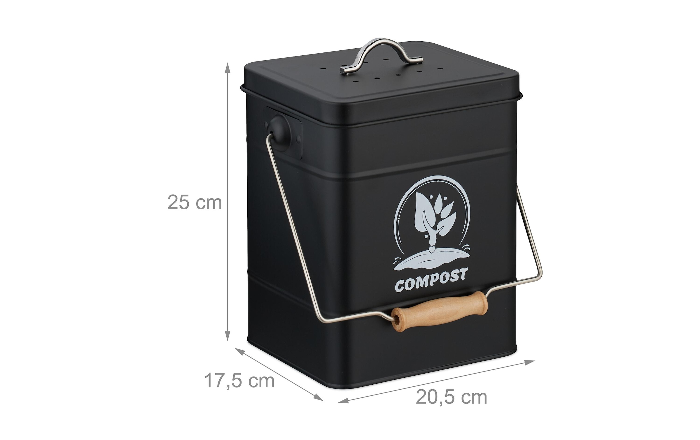 relaxdays Biomülleimer »mit Geruchsfilter, 6 l«