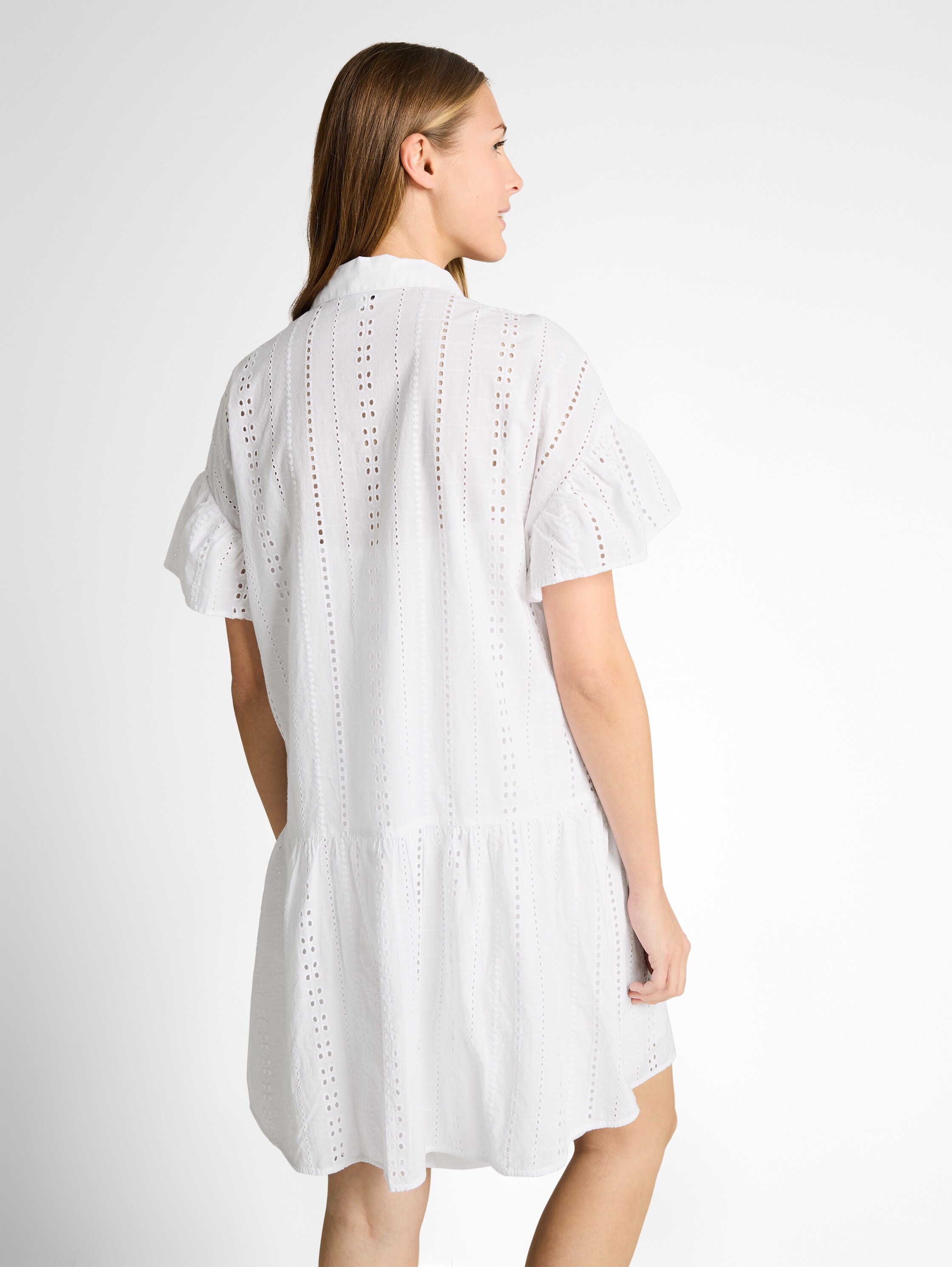 TOM TAILOR Denim Robe chemisier Sans poches Robe d'été avec détails en crochet