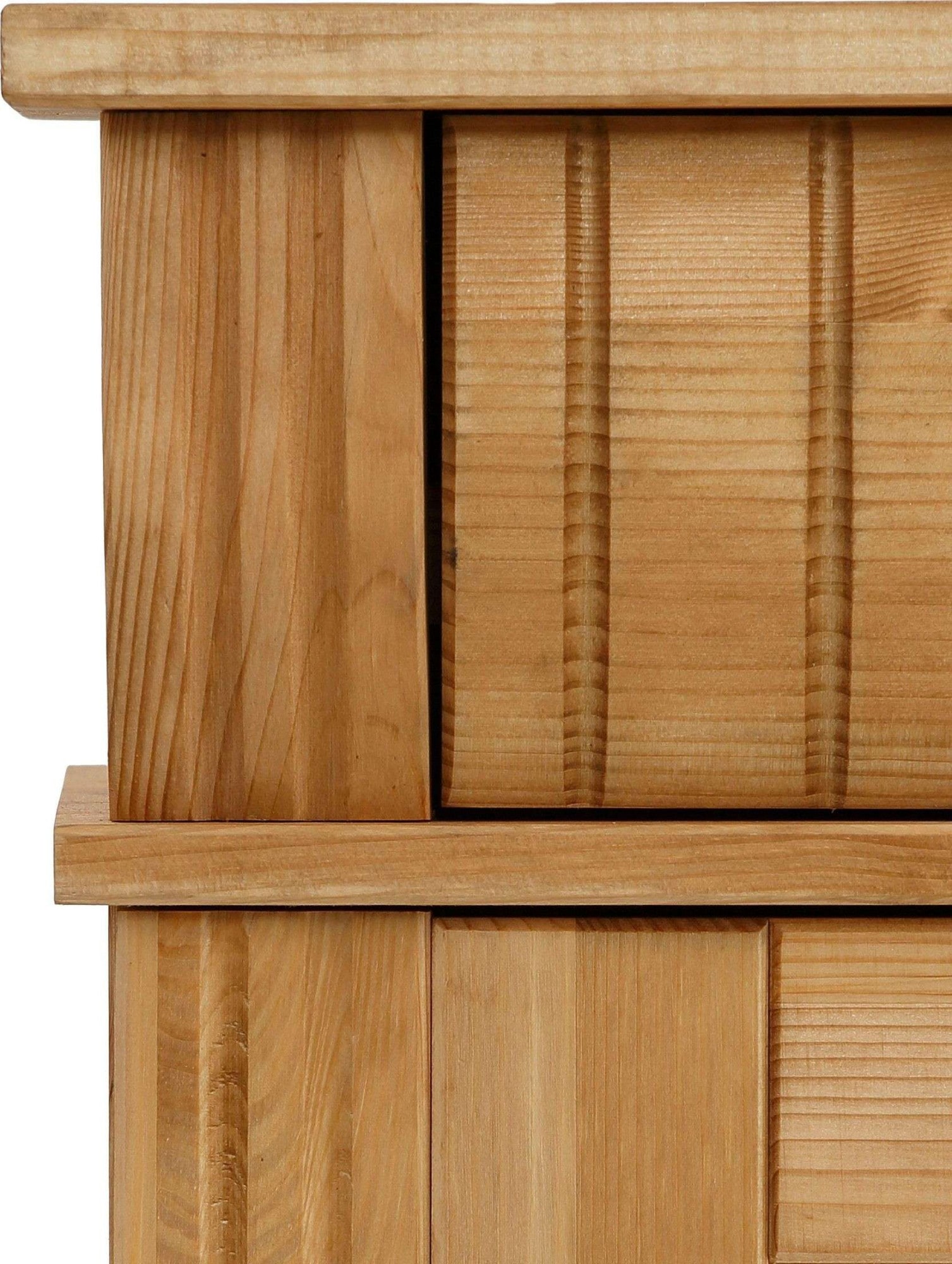 Home affaire Highboard »Teresa Mini-Vitrine mit Glastüren und 2 Schubkästen«, Kommode, aus massiver Kiefer, Breite 84 cm, FSC®