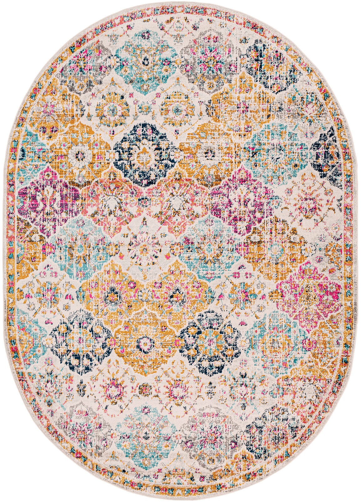 Image of Livabliss Teppich "CUZCO" oval 11 mm Höhe Orient-Optik, Vintage Design, Boho Stil, Kurzflor, Wohnzimmer