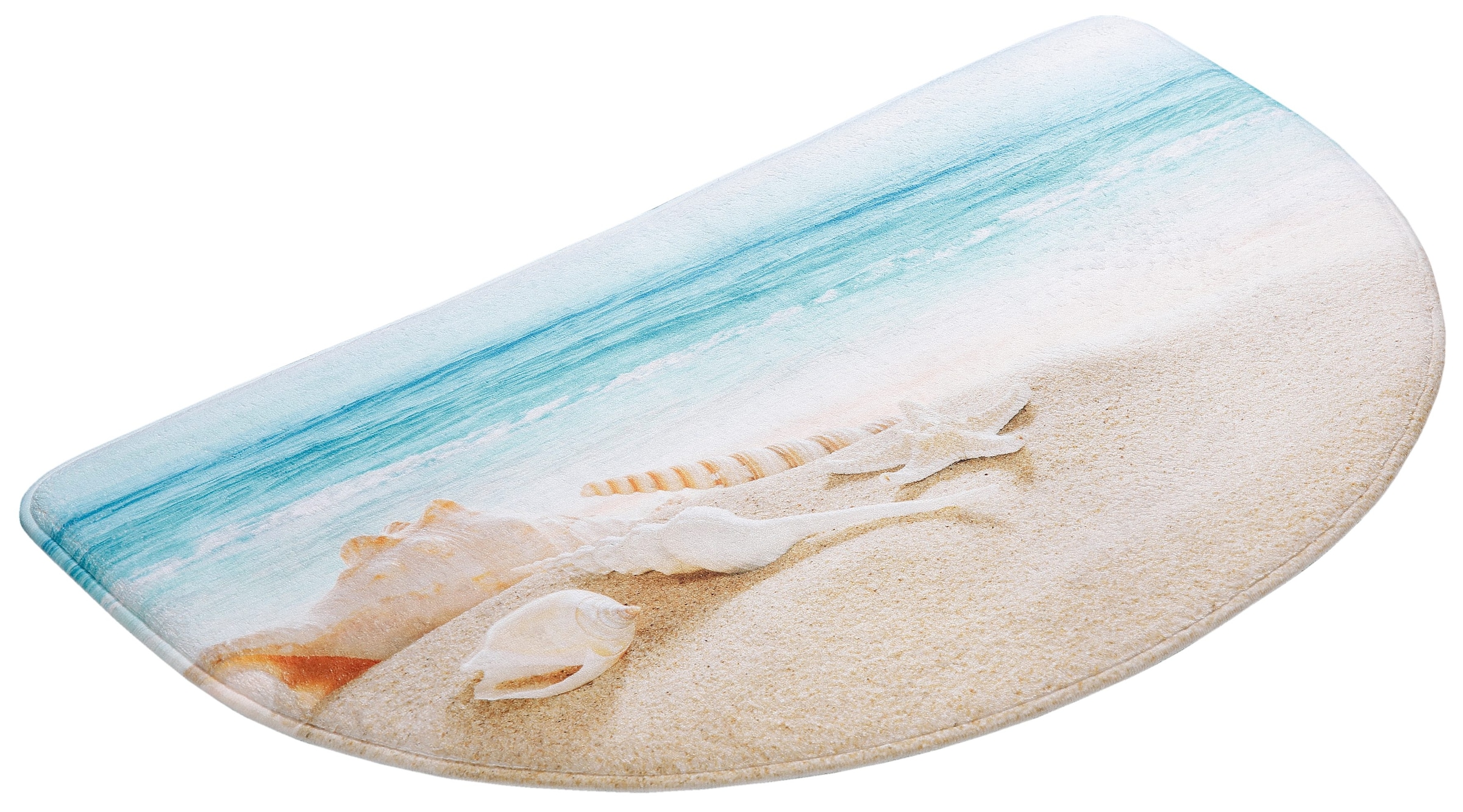 my home Badematte »Strand«, Memory Schaum, fussbodenheizungsgeeignet-schnell trocknend, mit Strand-Motiv, Badematten auch als 2 teiliges Set erhältlich