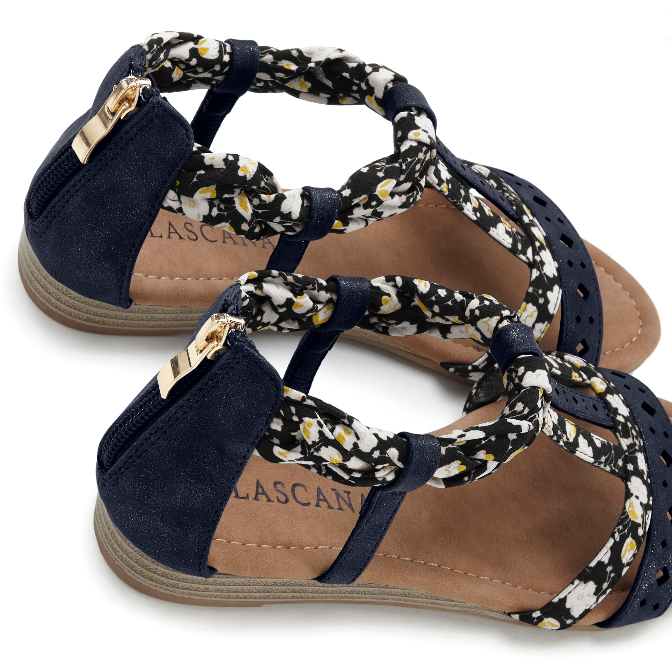 LASCANA Sandale, Sandalette, Sommerschuh mit Riemchen im Festival-Look VEGAN