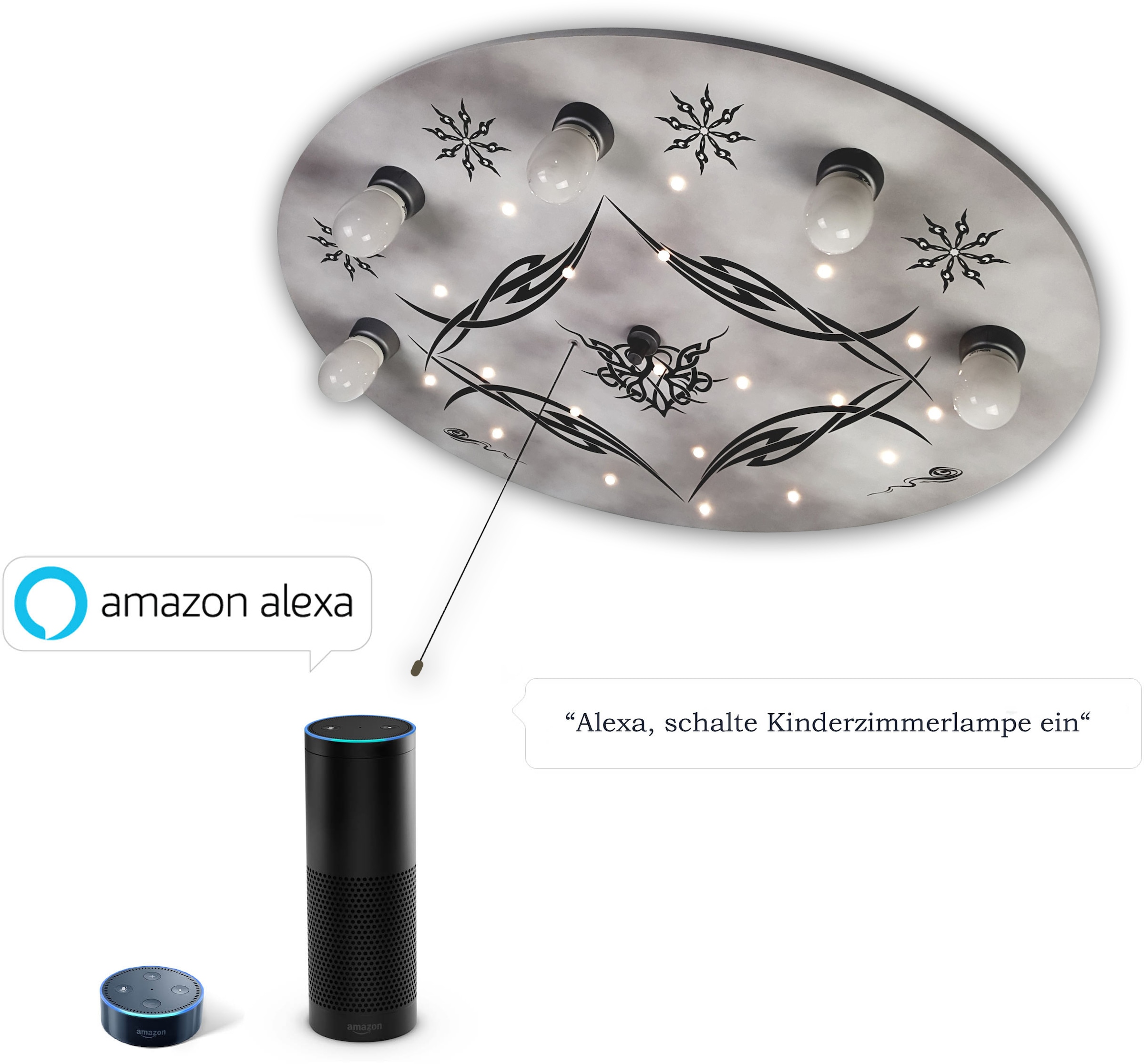 Deckenleuchte »Gothic«, 5 flammig-flammig, Deckenleuchte Gothic 'Amazon Alexa kompatibel'