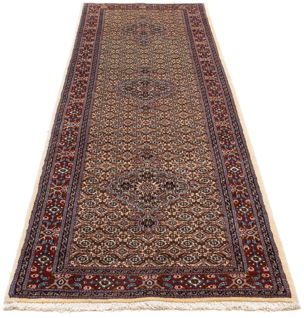 Image of morgenland Hochflor-Läufer »Moud Medaillon Beige 290 x 81 cm«, rechteckig, 1 mm Höhe, Unikat mit Zertifikat bei Ackermann Versand Schweiz