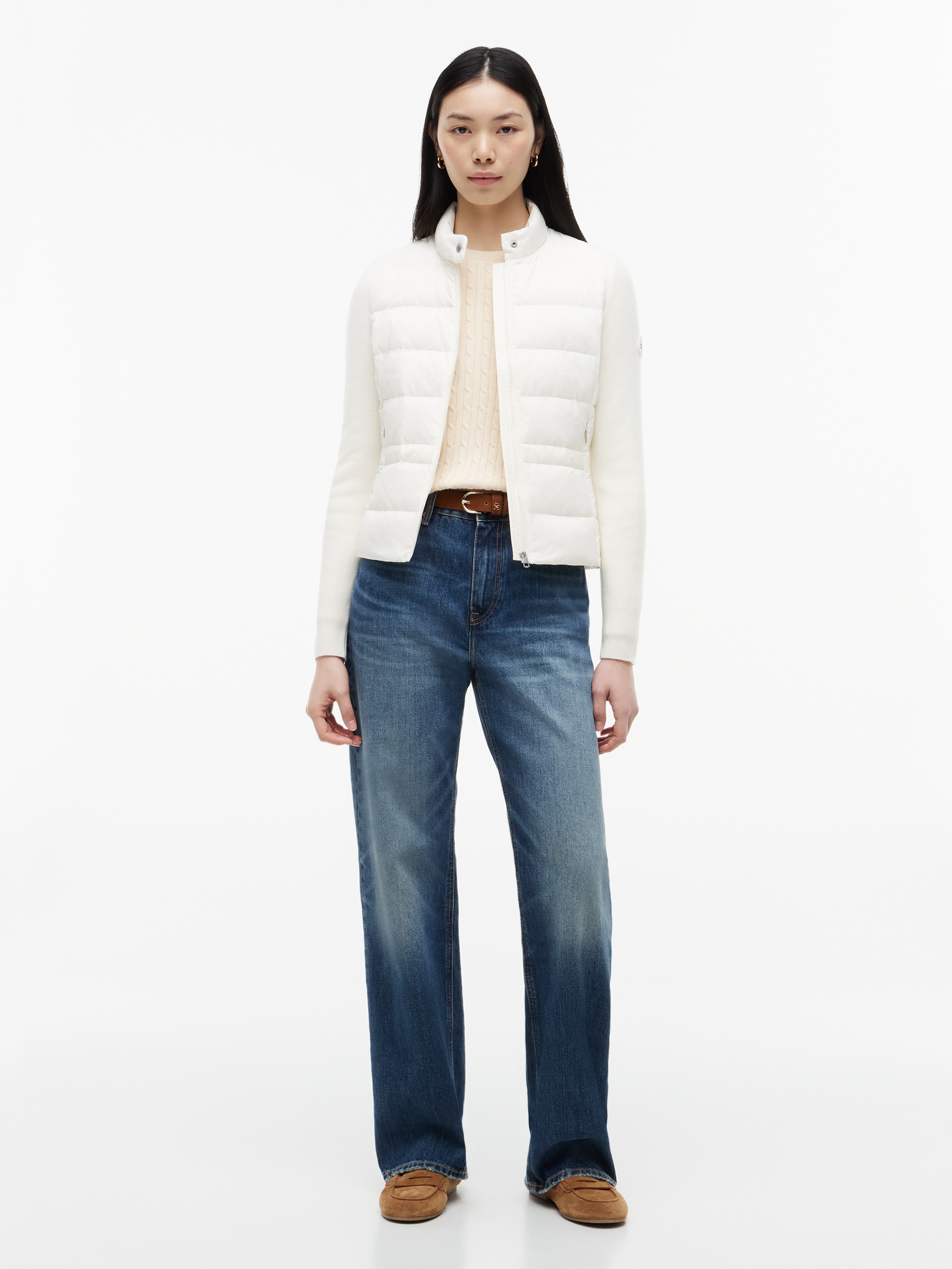 Tommy Hilfiger Doudoune »LW DOWN KNIT MIX JACKET« sans capuche col montant, mélange de matières avec qualité matelassée