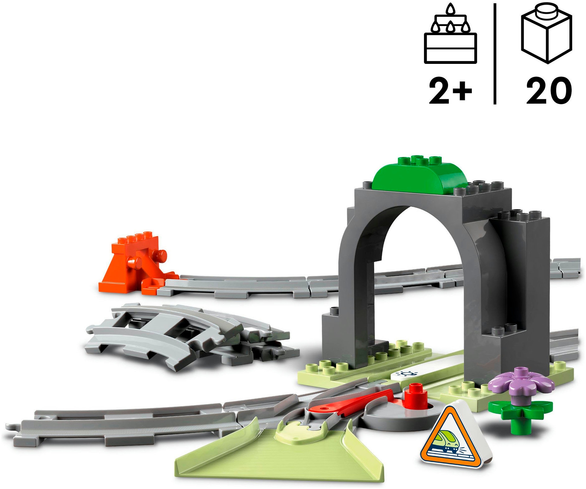 LEGO® Konstruktionsspielsteine »Eisenbahntunnel und Schienen – Erweiterungsset (10425)« LEGO DUPLO Town; Made in Europe