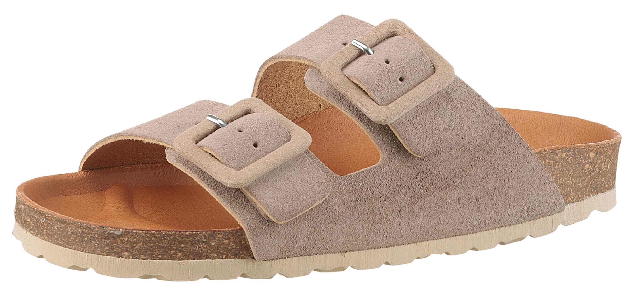 Image of VERBENAS Pantolette "Randell Velour" Sommerschuh, Flat, Hausschuh mit Softfussbett