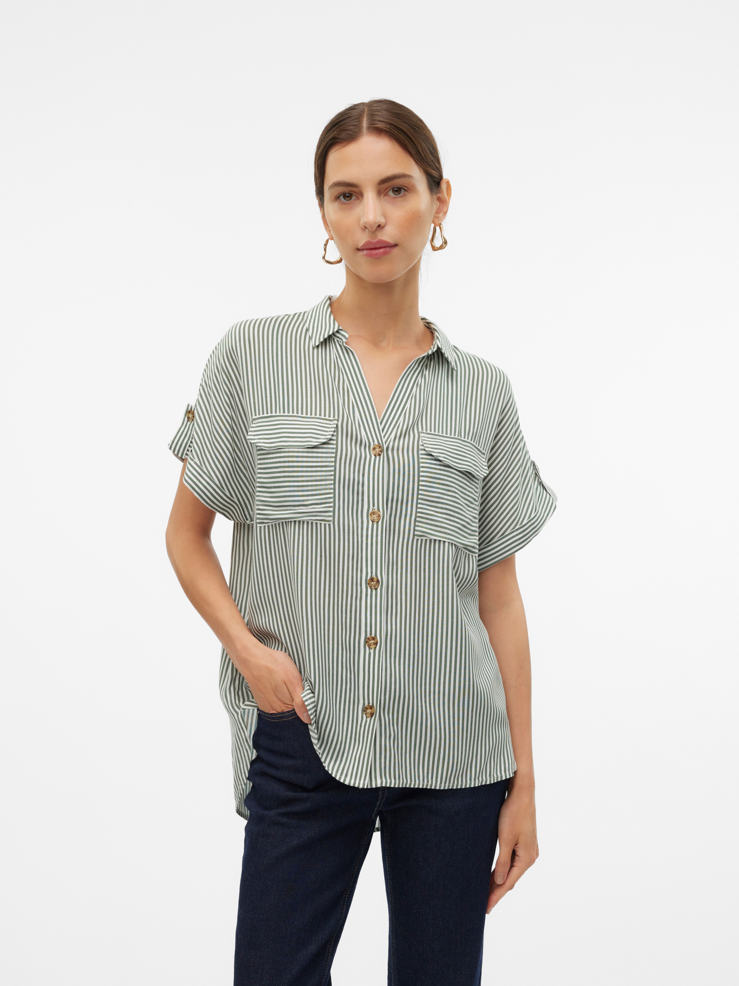Image of Vero Moda Kurzarmbluse "VMBUMPY S/S SHIRT WVN GA NOOS" Viskose, regular fit