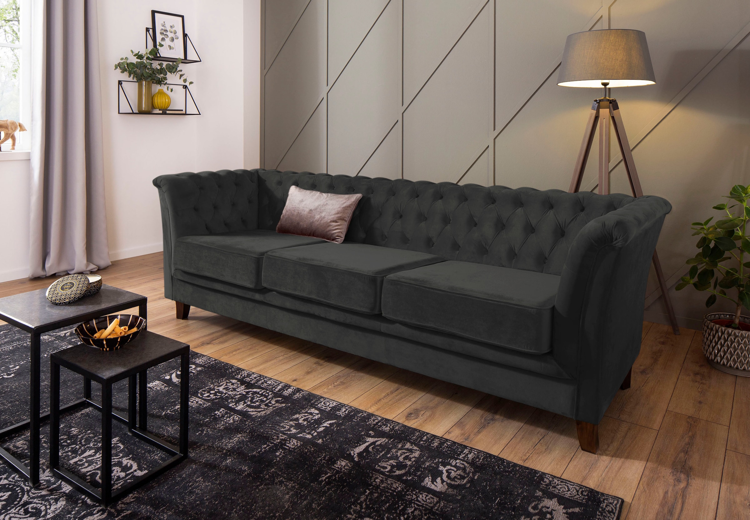 Chesterfield-Sofa »Dover«, aufwändige Knopfheftung in Chesterfield-Optik