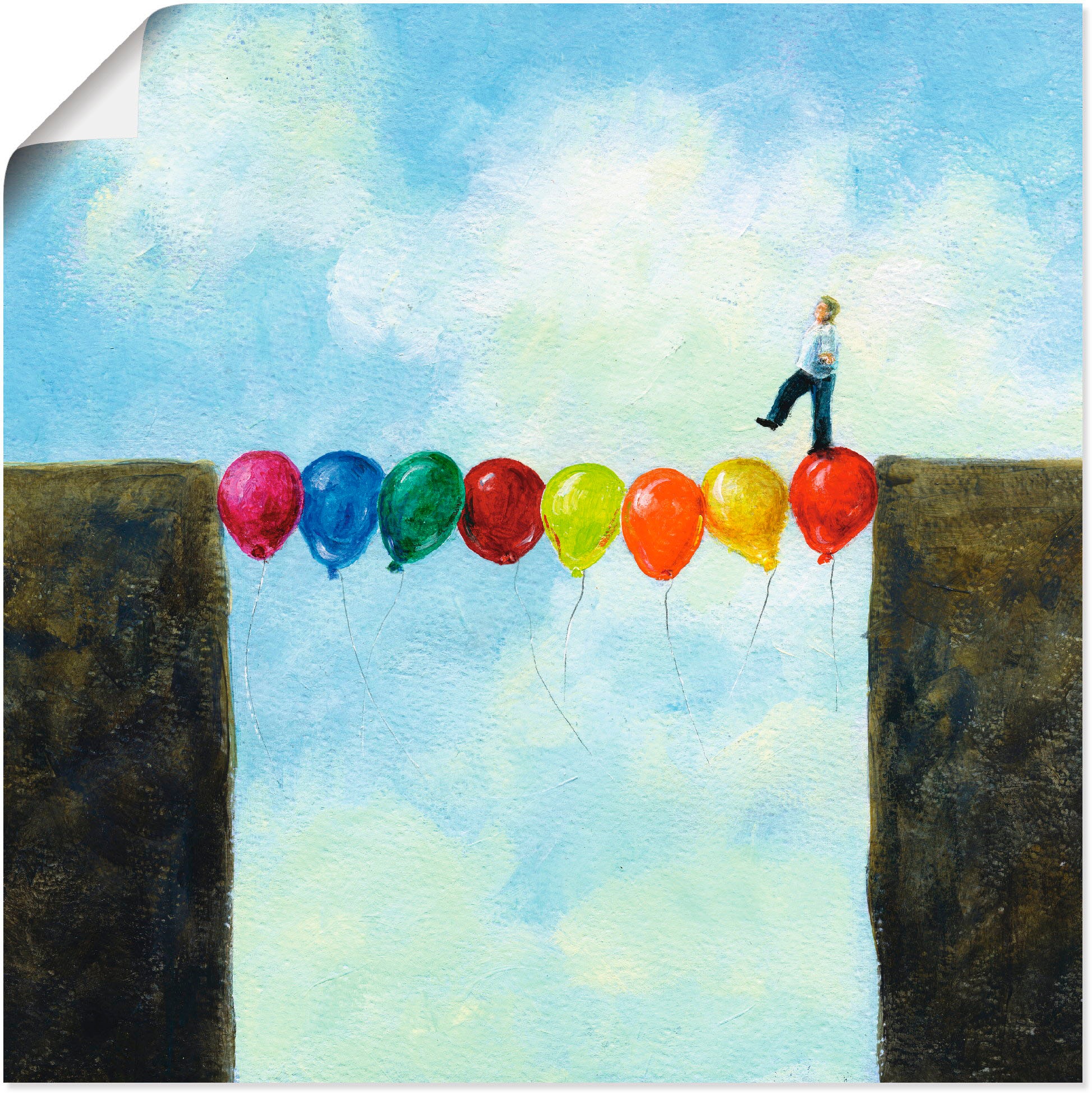 Image of Artland Wandbild »Eine Brücke schlagen«, Mann, (1 St.), in vielen Grössen & Produktarten -Leinwandbild, Poster, Wandaufkleber / Wandtattoo auch für Badezimmer geeignet bei Ackermann Versand Schweiz