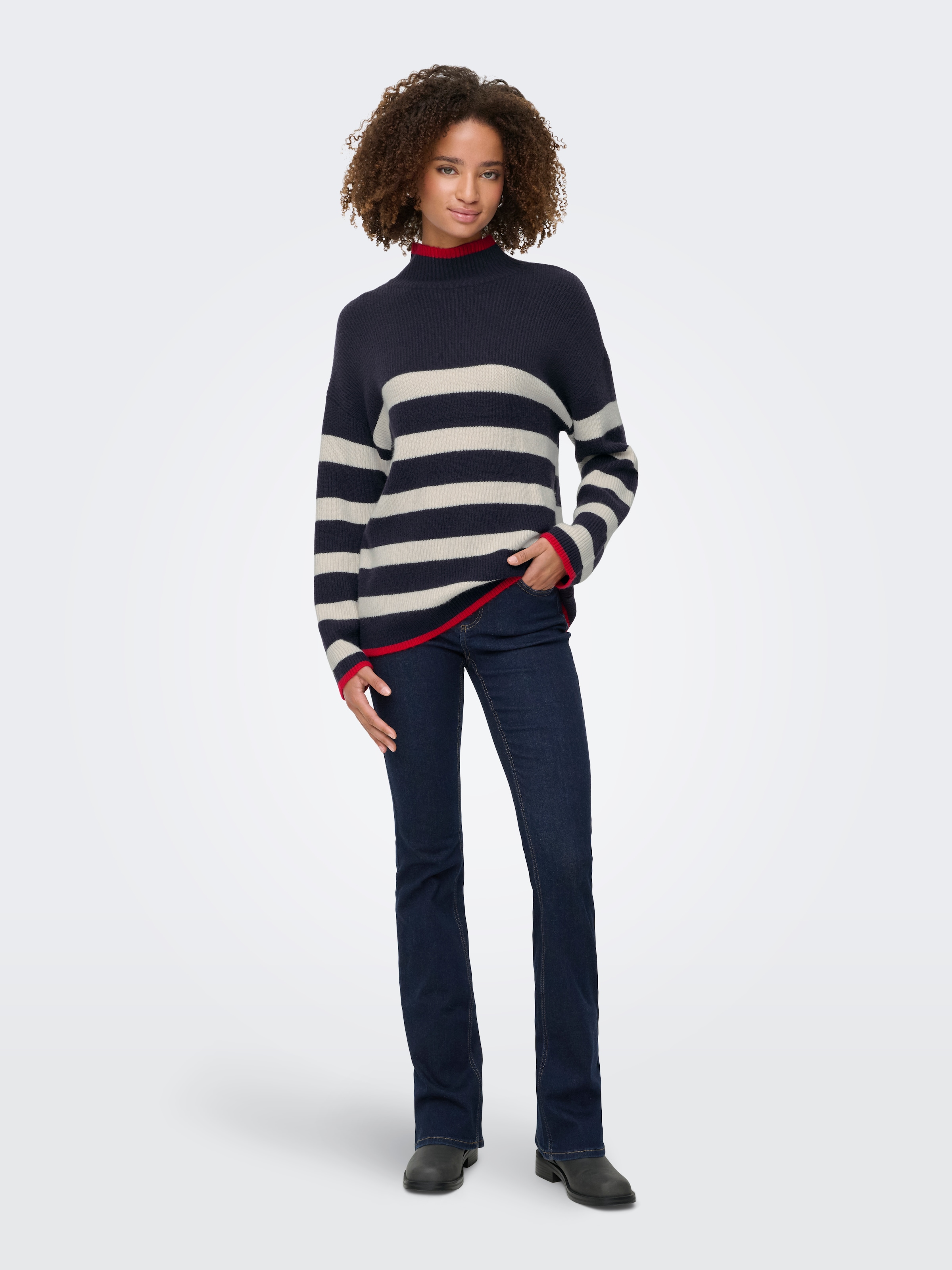 ONLY Pull en tricot »ONLKATIA LS RIB HIGHNECK CC KNT«