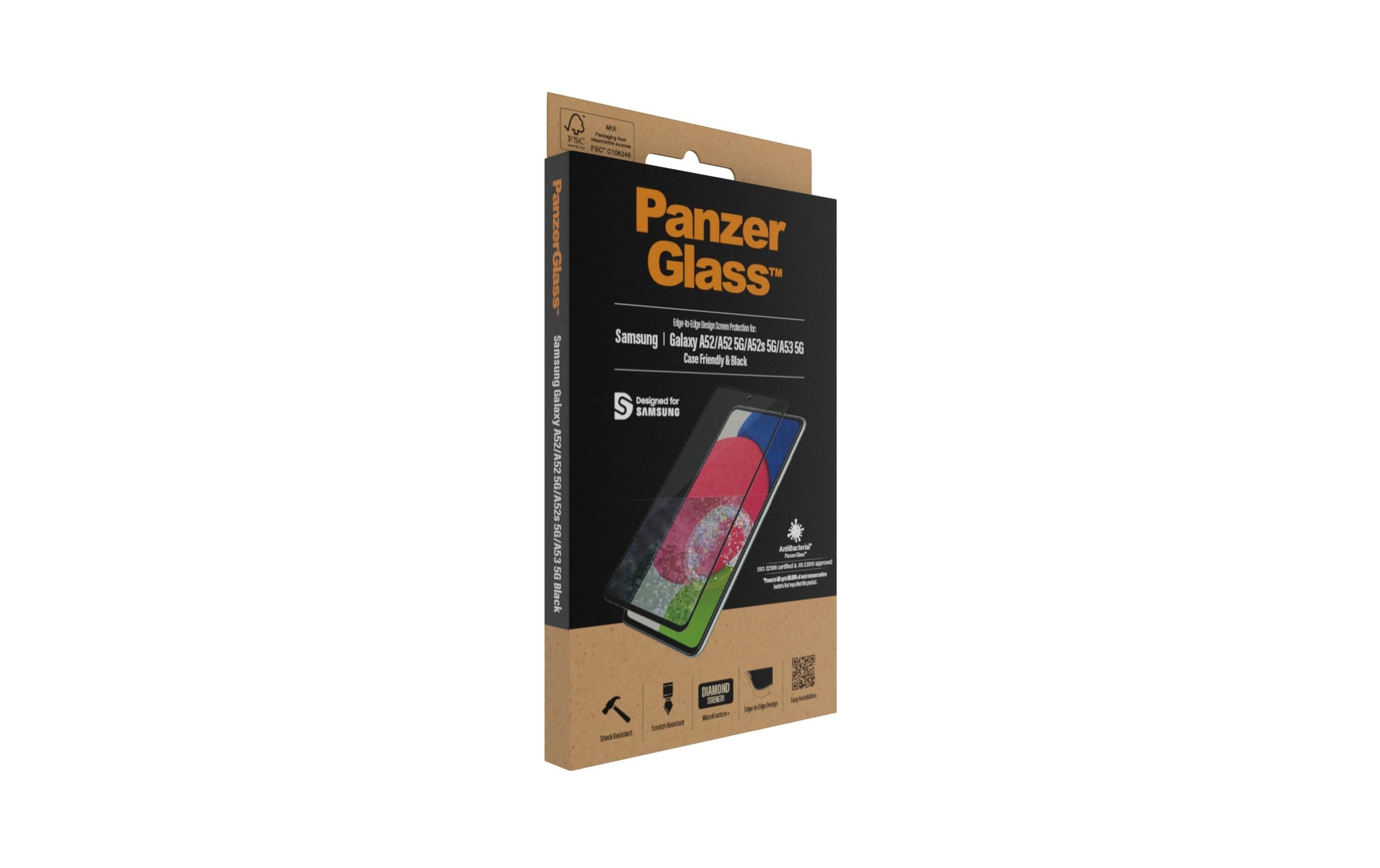 PanzerGlass Schutzfolie »Friendly Galaxy A5«, (1 St.), Mit Rahmen