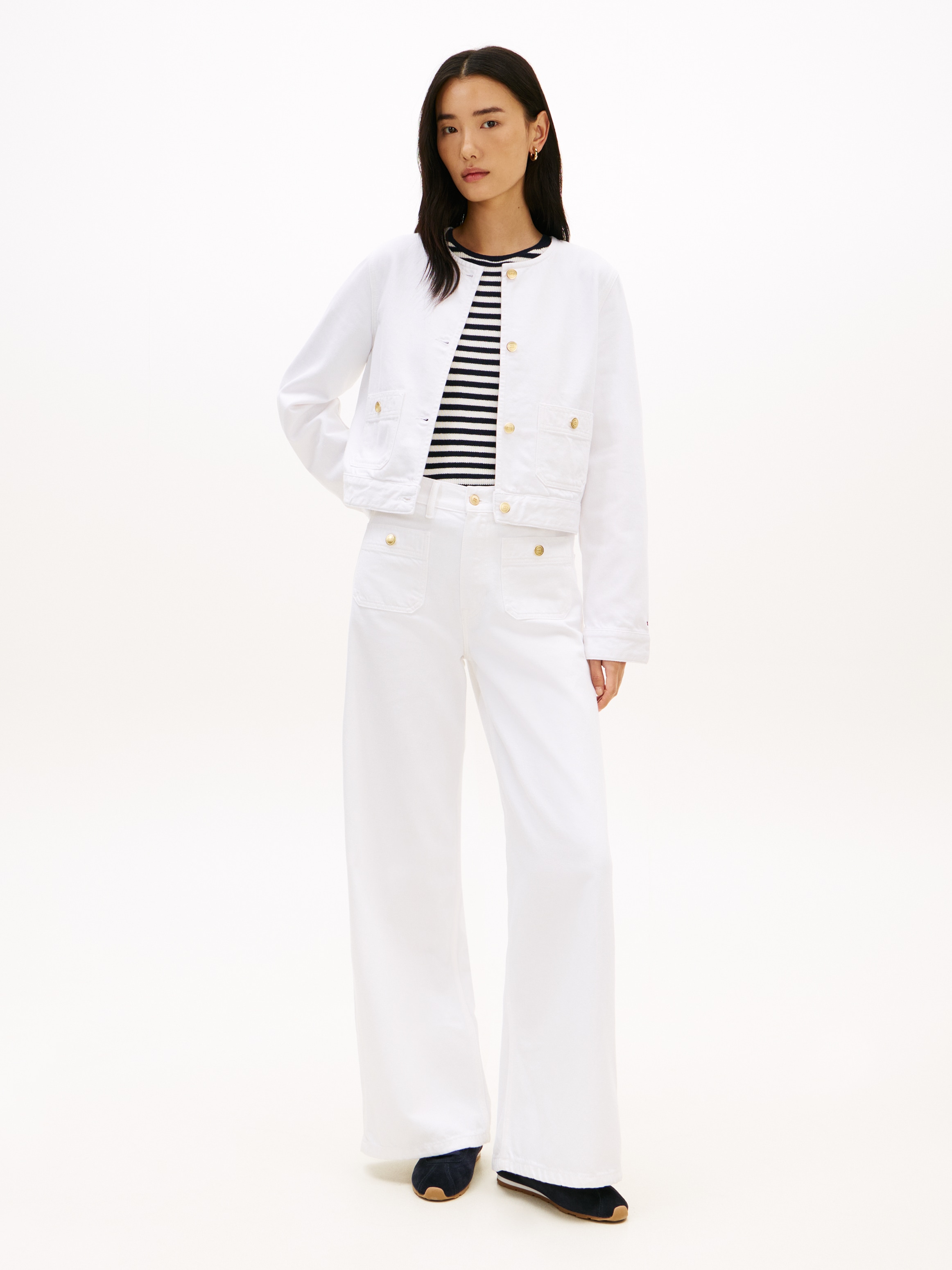 Tommy Hilfiger Veste d'extérieur »DNM CLR LADY JACKET LS« mit Zierknöpfen