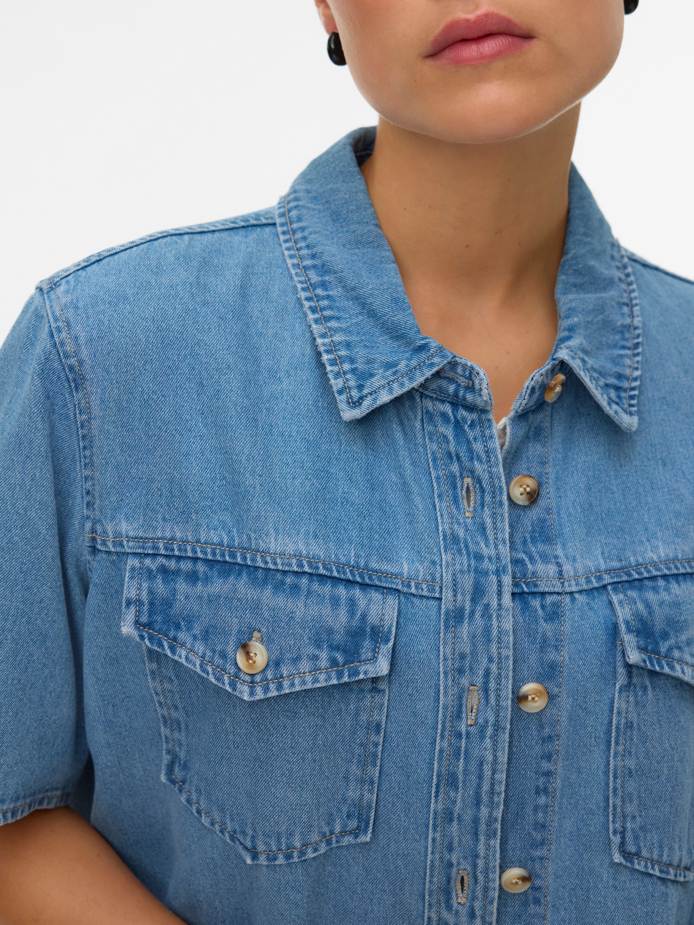 Vero Moda Jeansbluse »VMSIGGA SS CLR DENIM SHIRT« Baumwollmischung, regular fit
