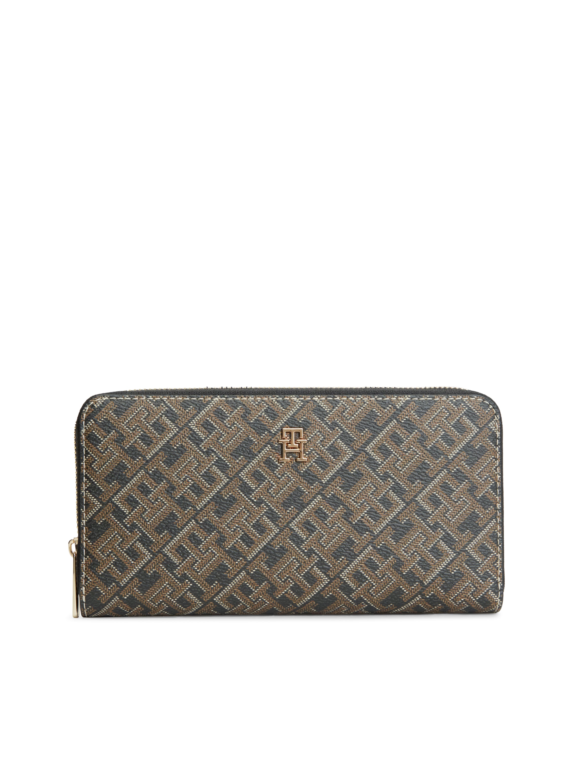 Image of Tommy Hilfiger Geldbörse "TH ICON LRG ZA MONO PRINT" Damen Geldbeutel, Portemonnaie mit TH-Alloverdruck
